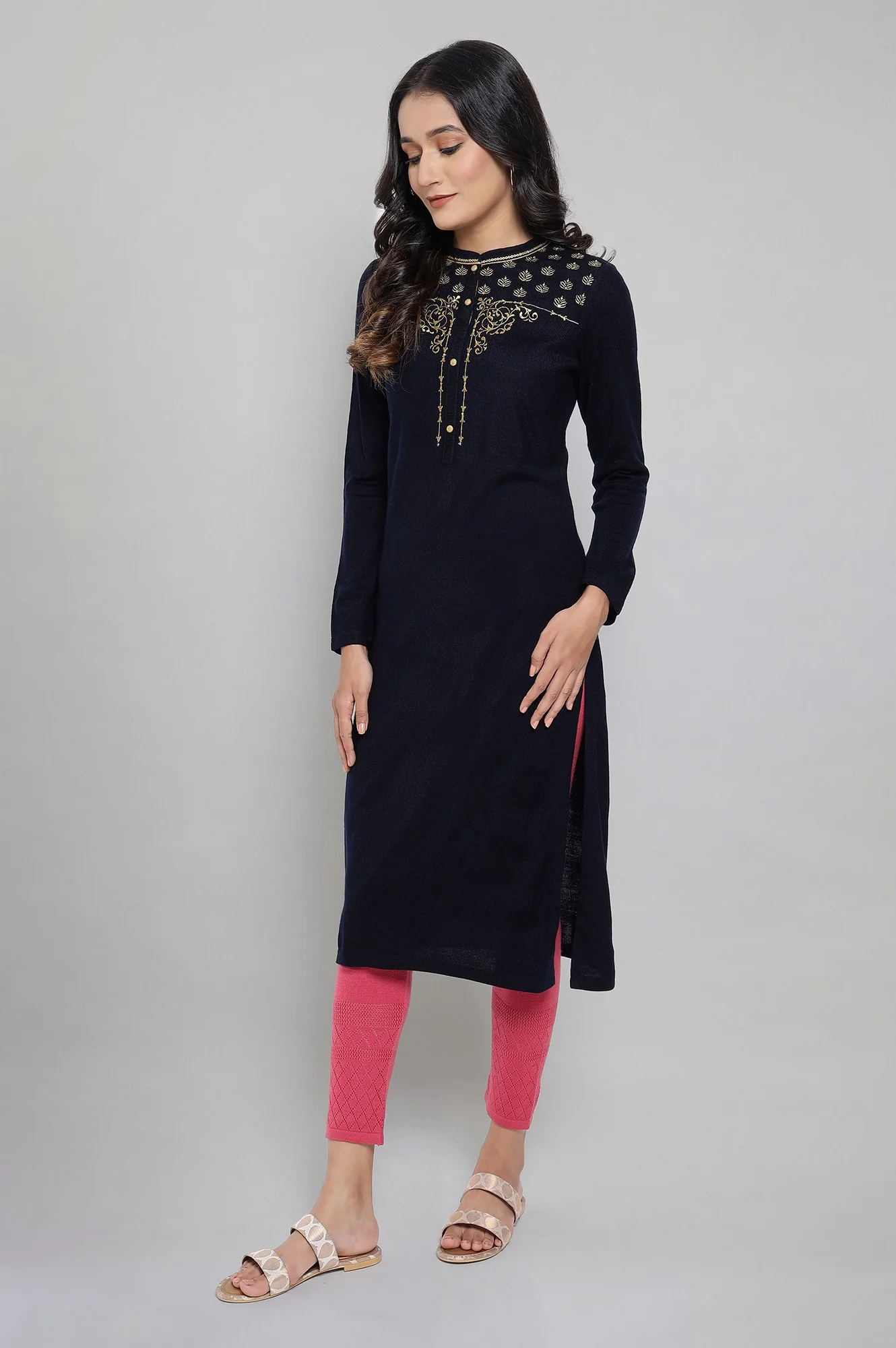 Teal Winter kurta - Image 3