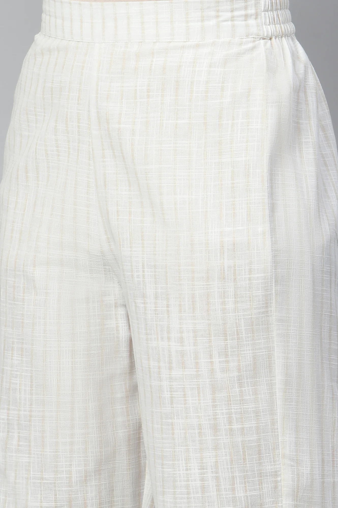 White Ankle Length Solid Palazzo - Image 6