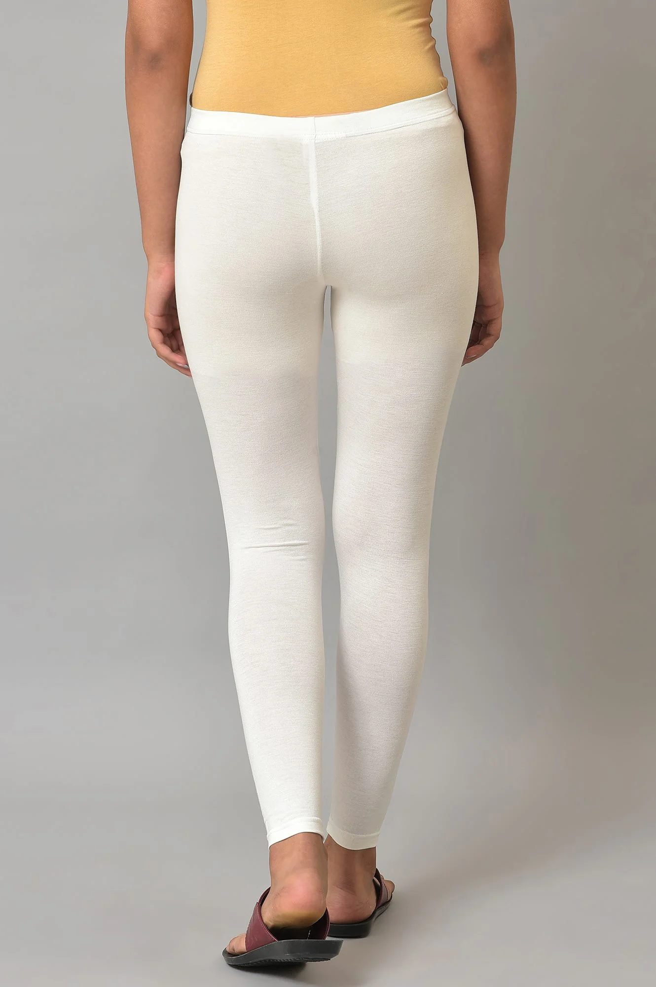 White Cotton Lycra Tights - Image 2