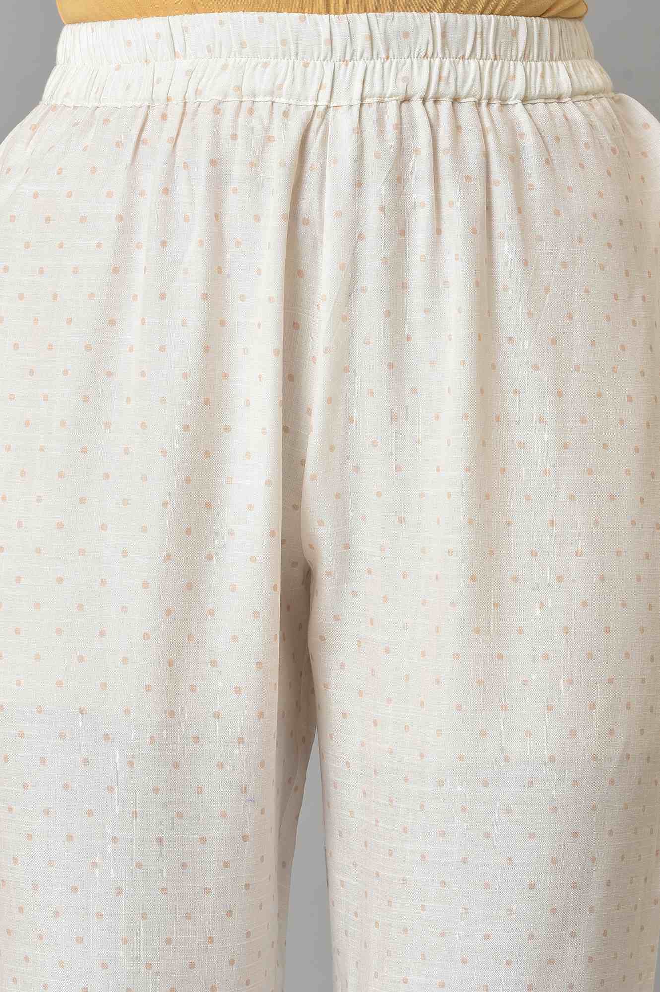 White Floral Printed Summer kurta Set - Image 6