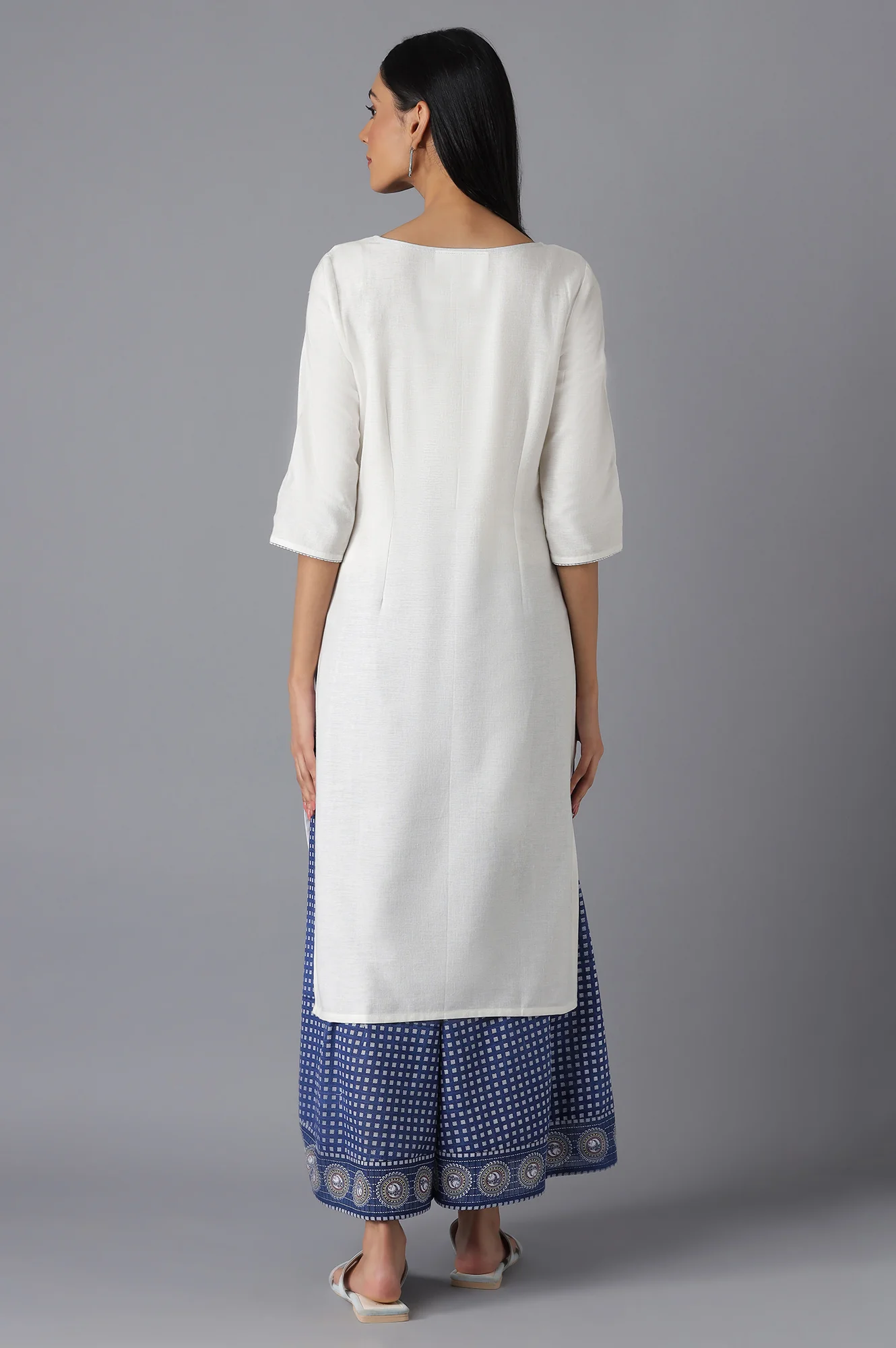 White Printed kurta - Image 2