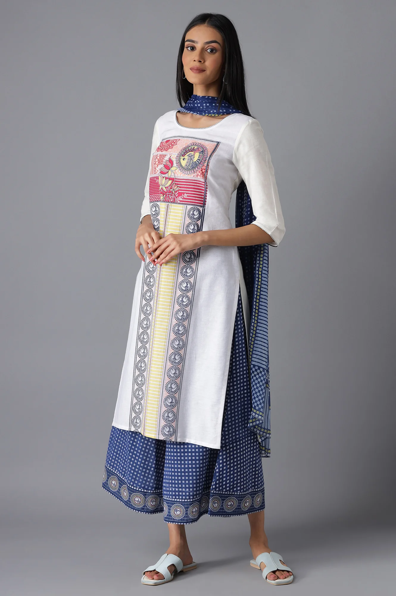 White Printed kurta - Image 3