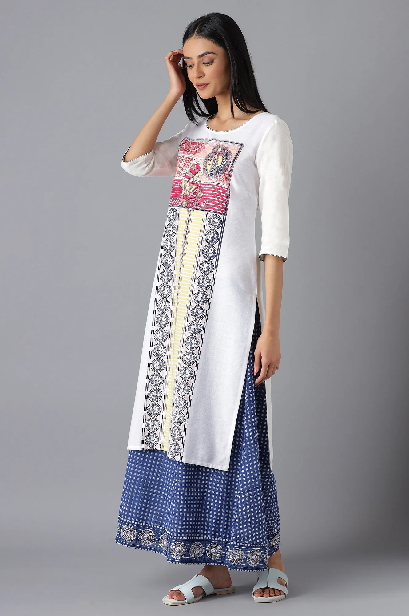 White Printed kurta - Image 5