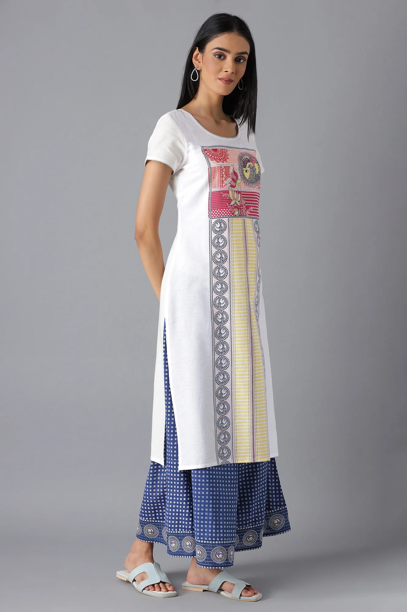 White Printed kurta - Image 4