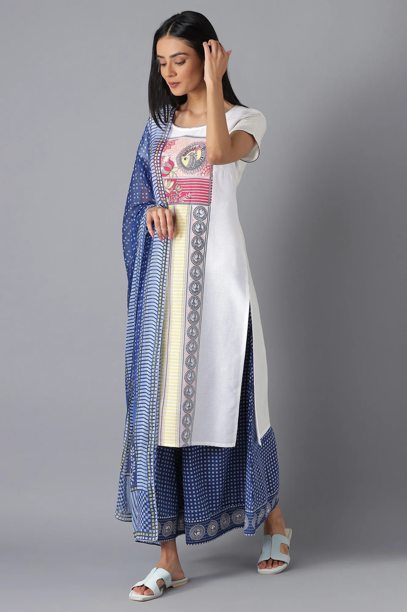 White Printed kurta - Image 5