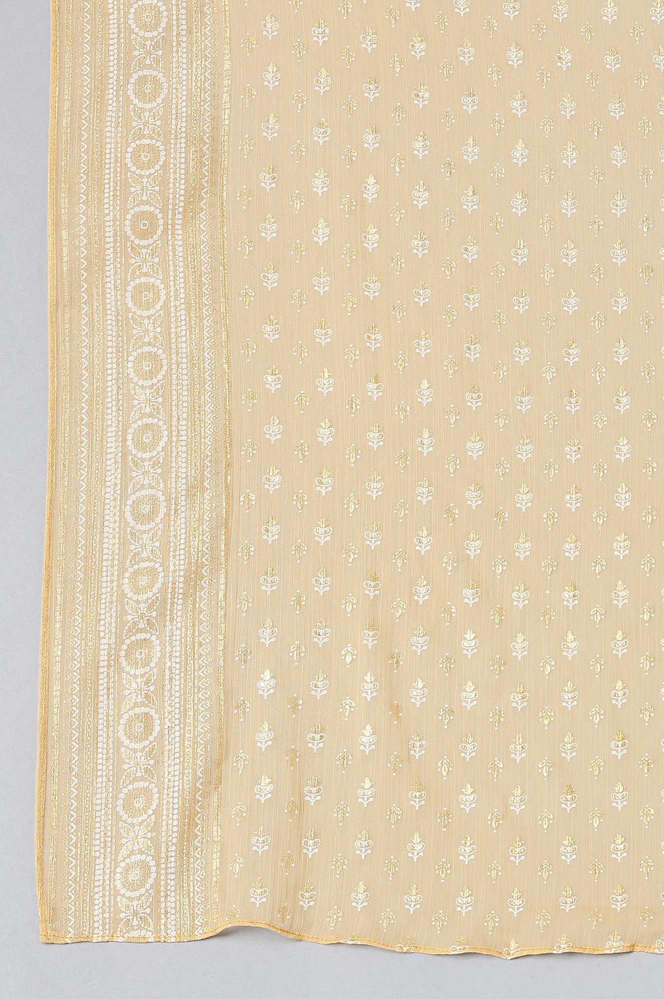 White Printed kurta, Palazzo and Dupatta Set - Image 7