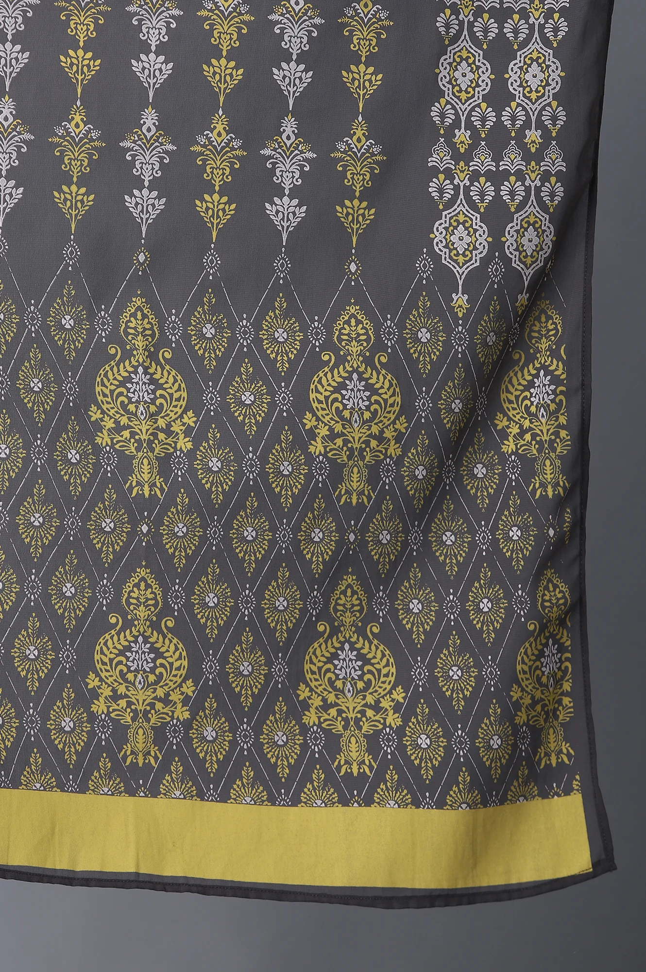 White Printed kurta, Yellow Palazzo and Dupatta Set - Image 7