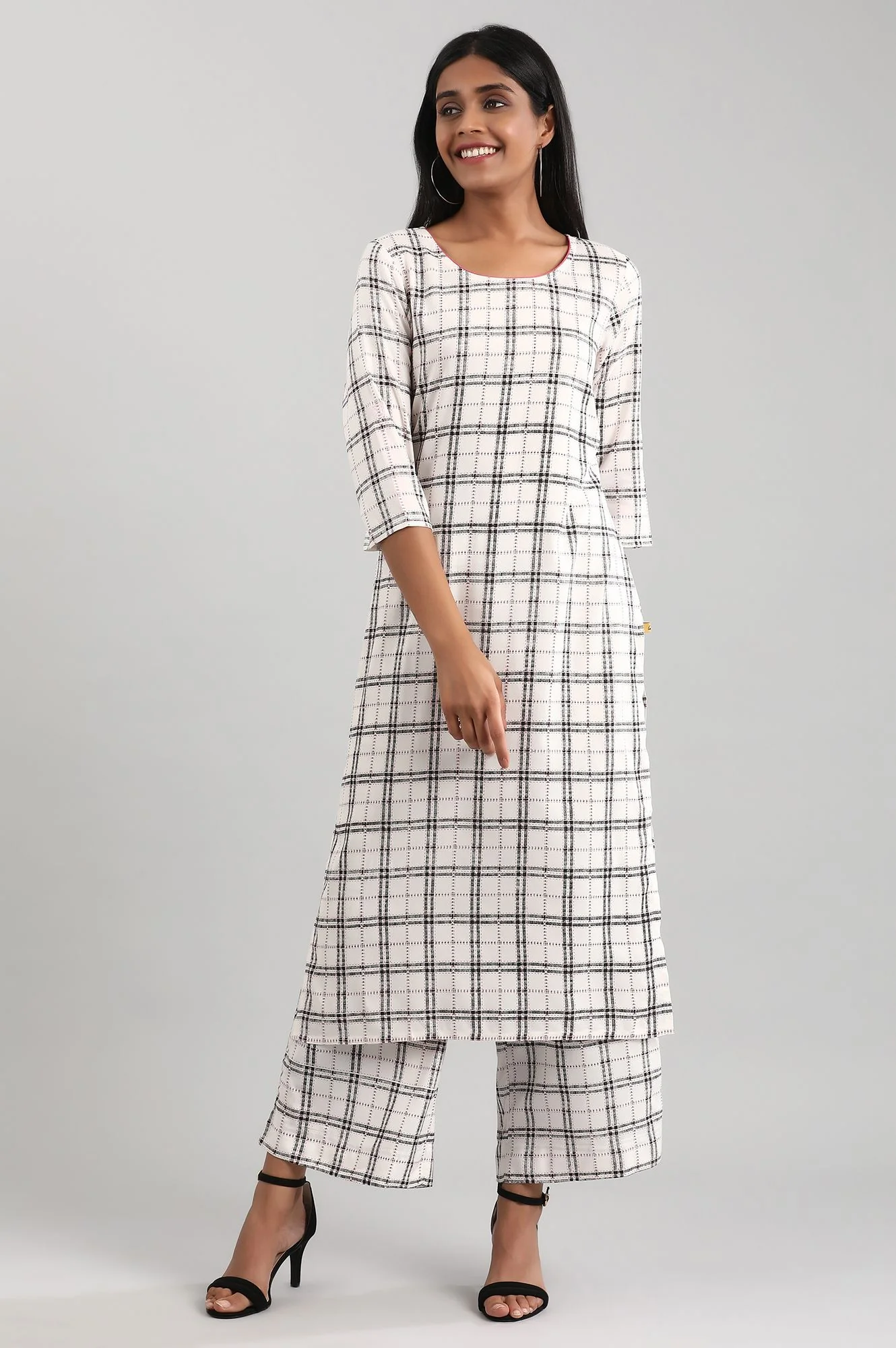 White Printed Palazzos - Image 5