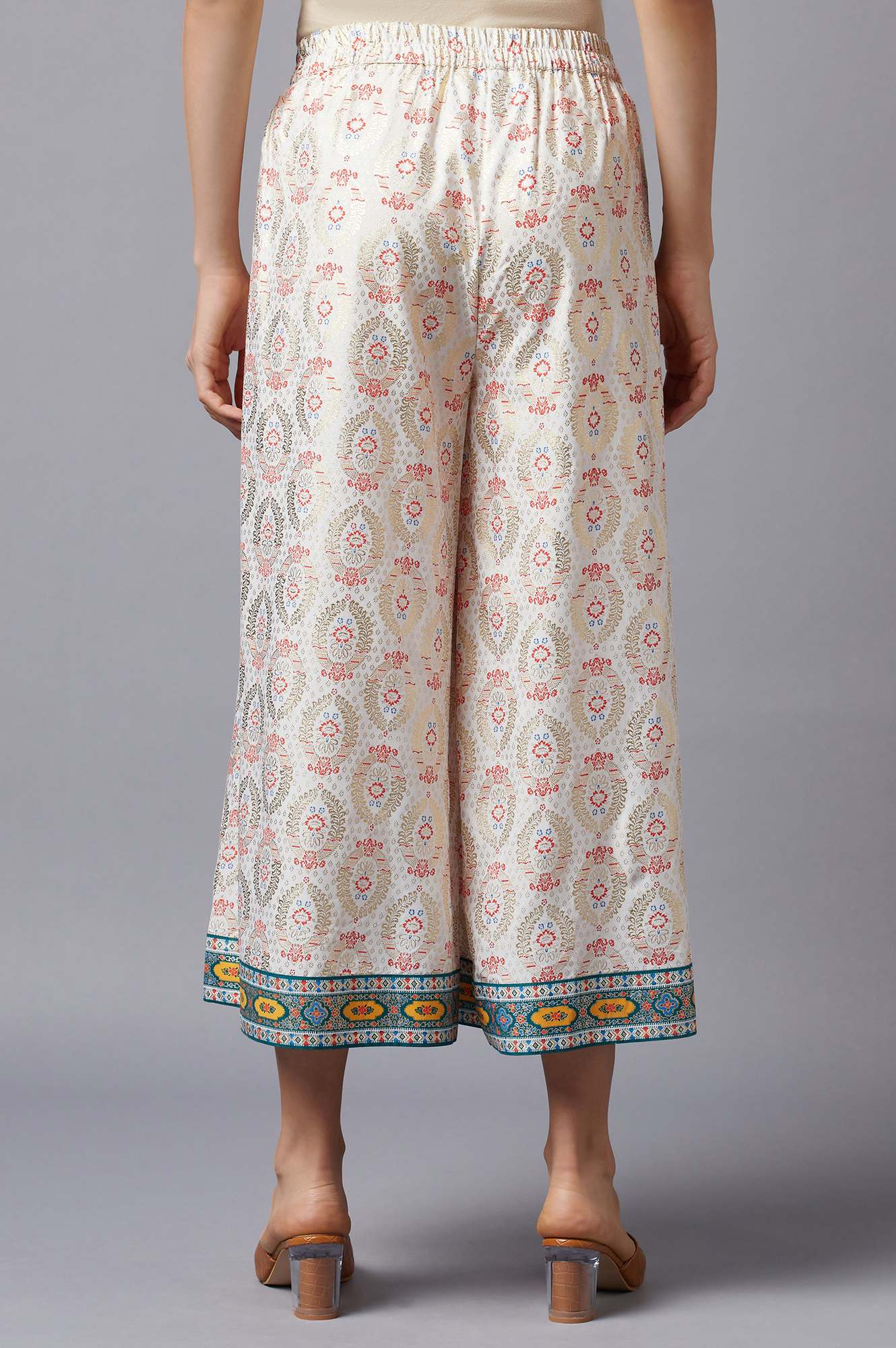 White Solid Culottes - Image 2