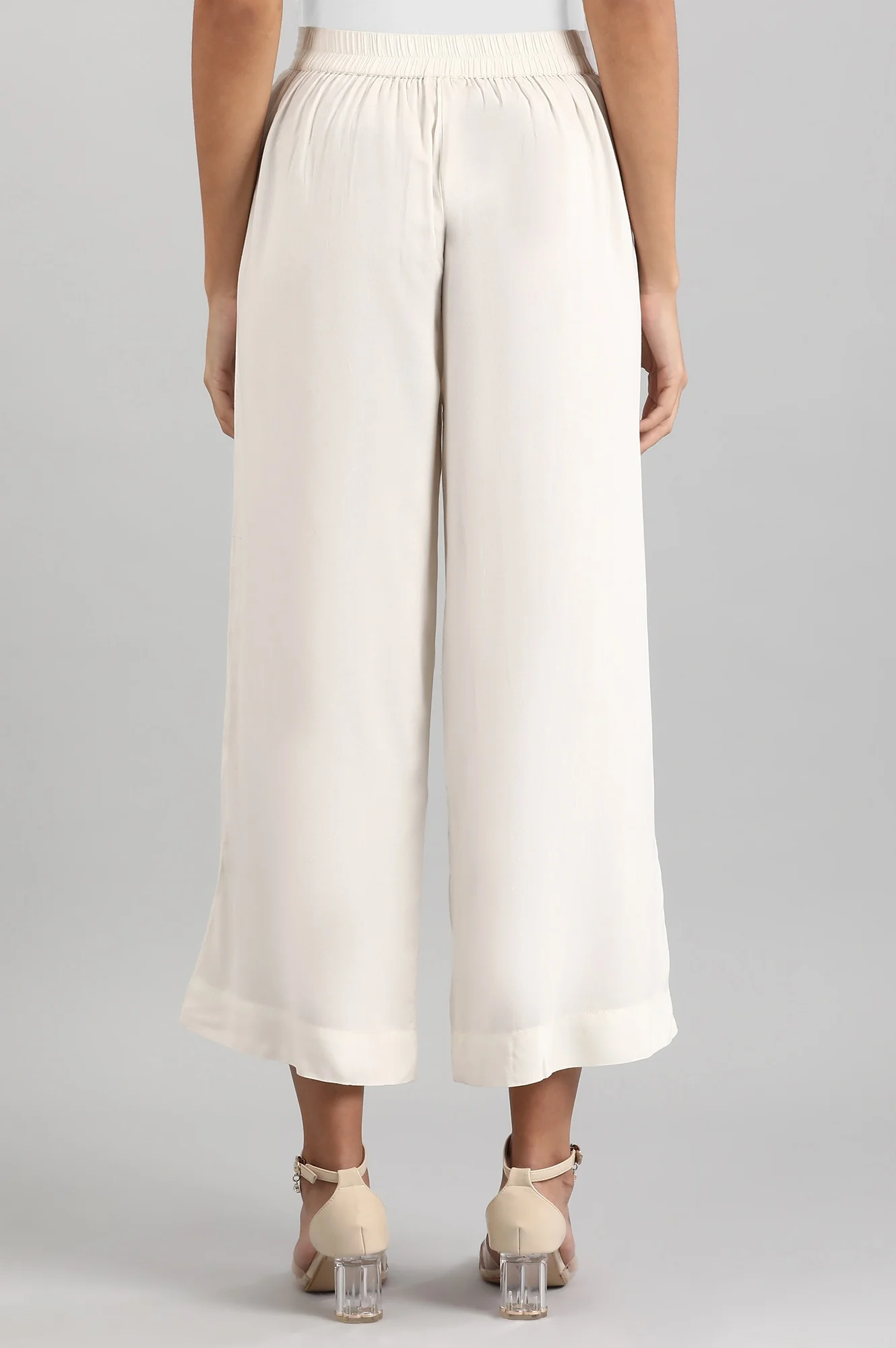 White Solid Palazzo - Image 3