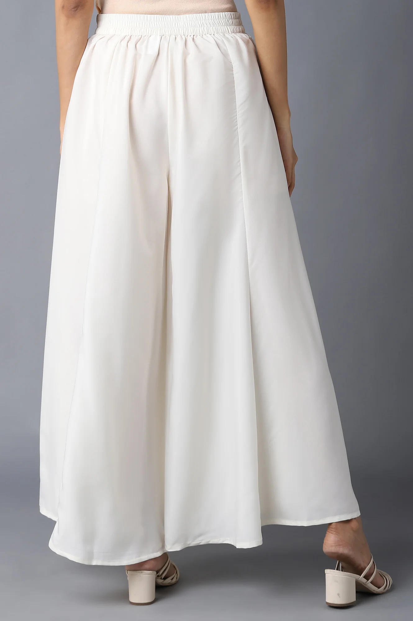 White Solid Palazzo - Image 2