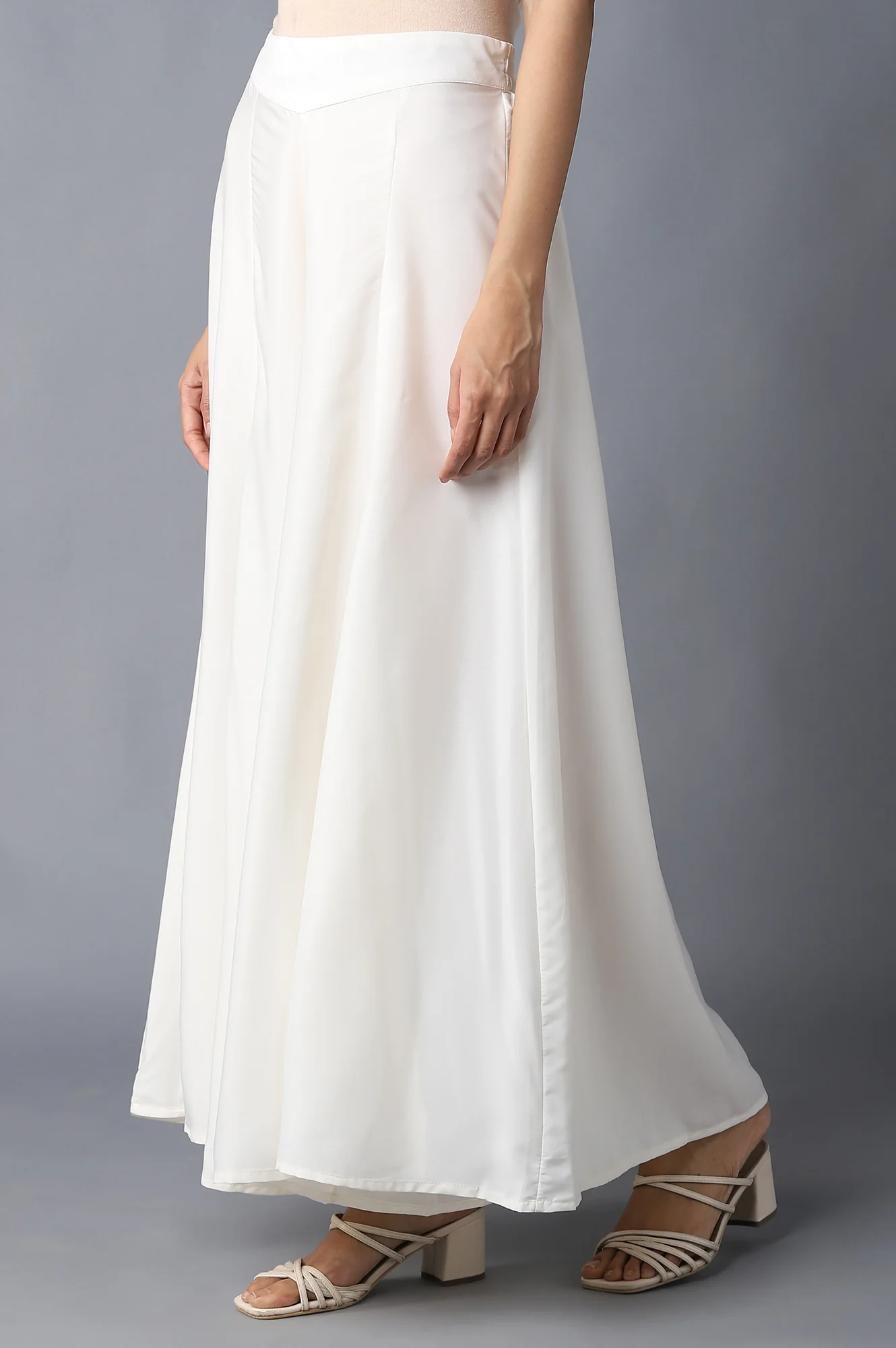 White Solid Palazzo - Image 3