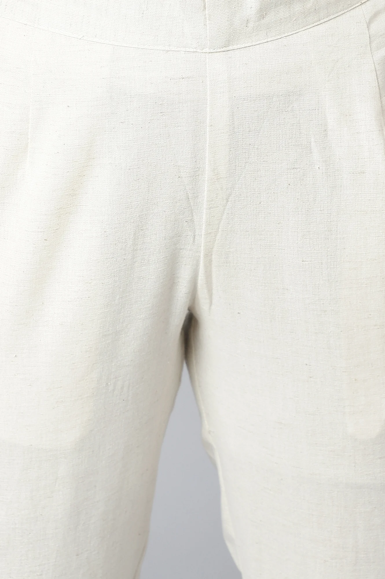 White Solid Trousers - Image 8