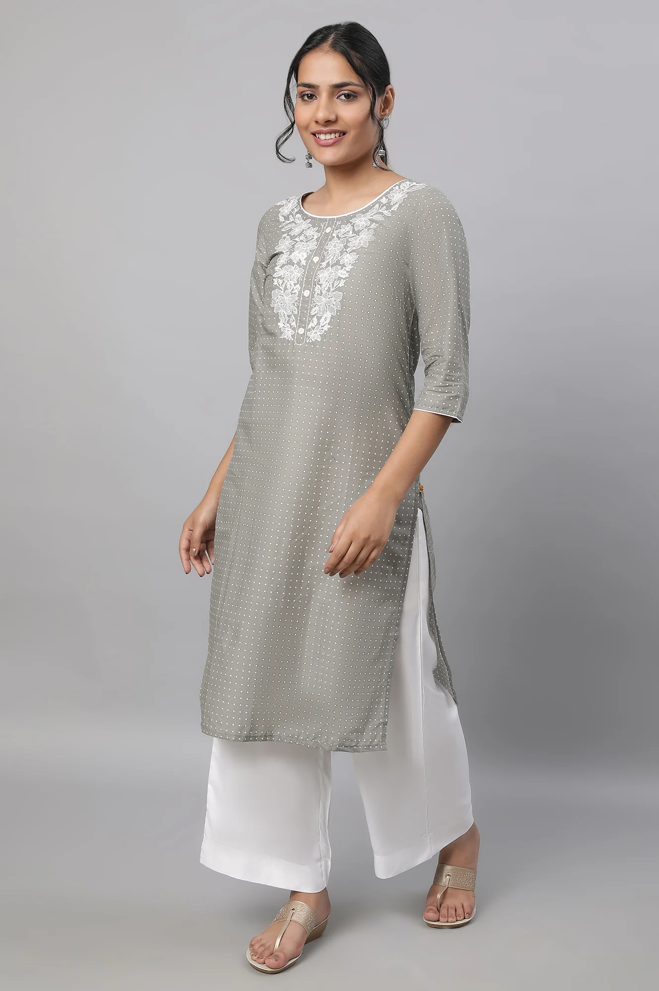White Straight Liva Women Palazzos - Image 5