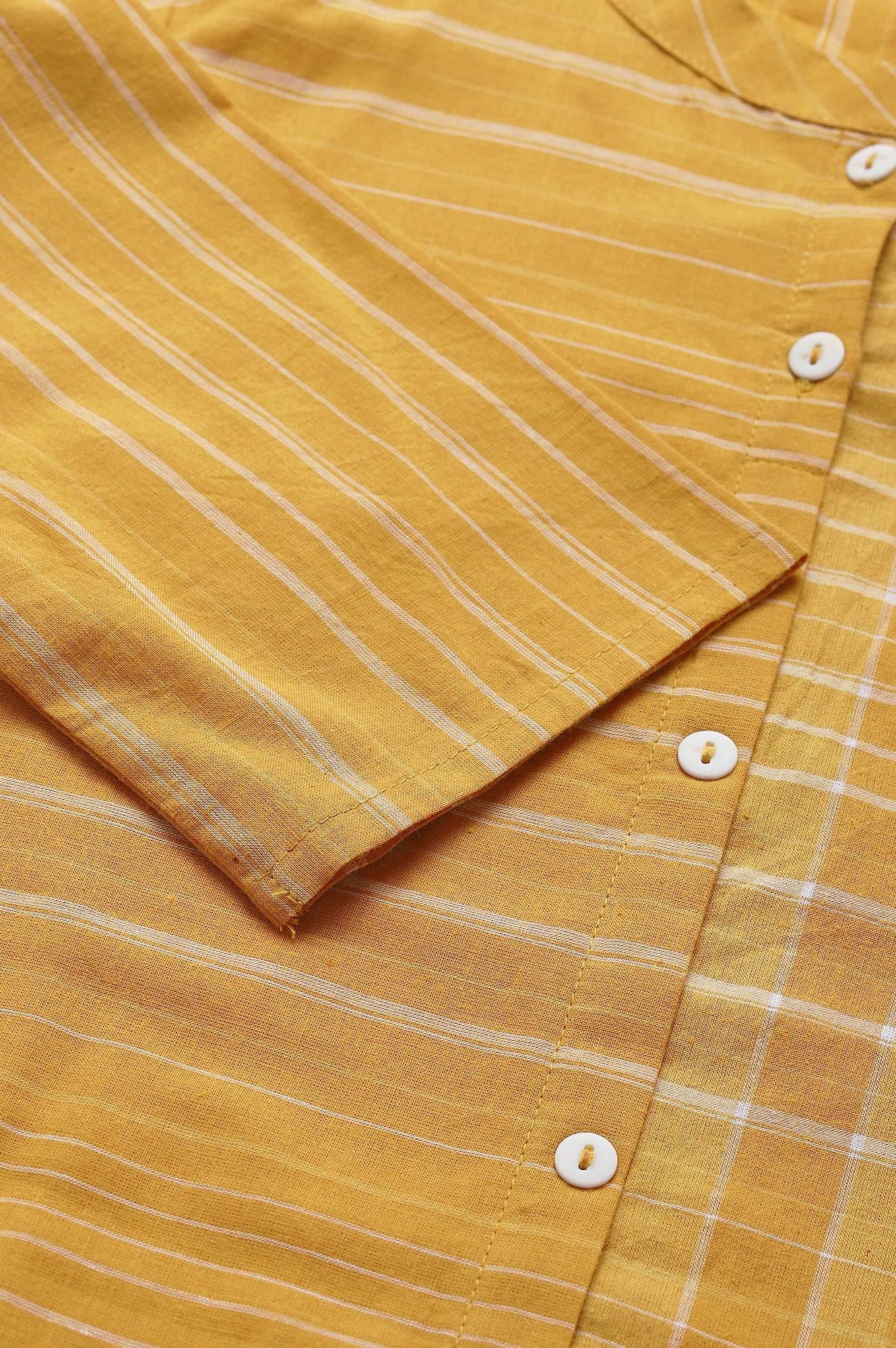 Yellow Asymmetric Placement kurta - Image 7