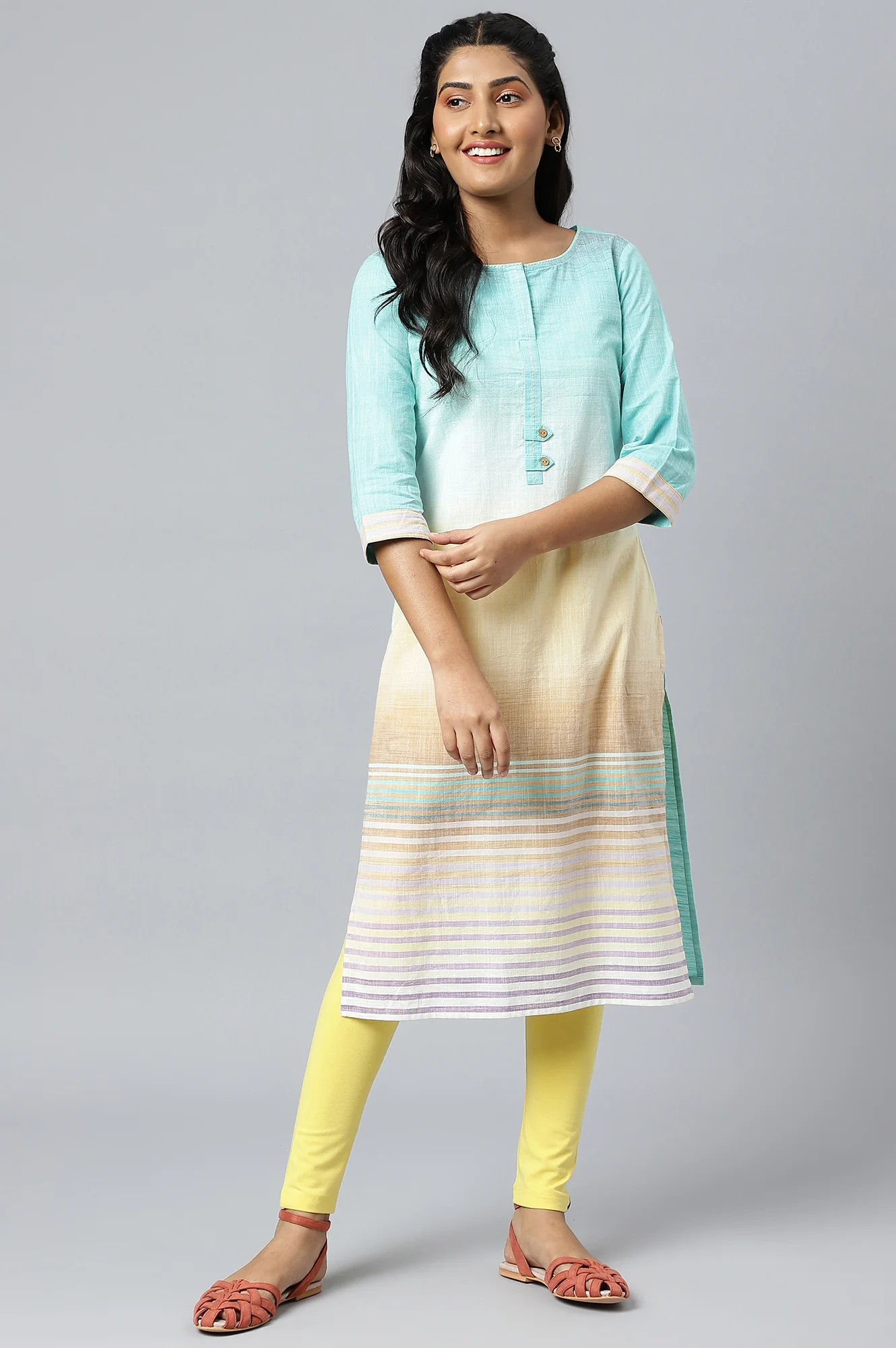 Yellow Cotton Lycra Tights - Image 4