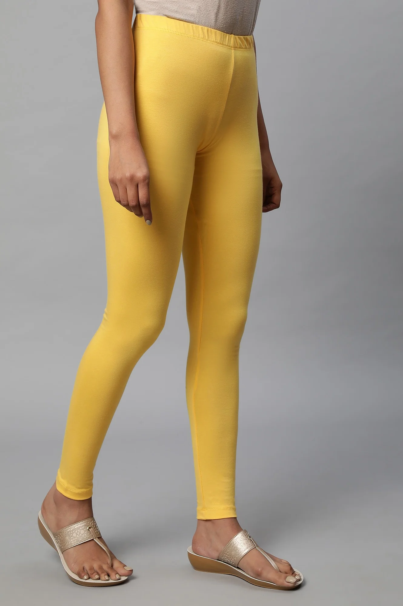 Yellow Cotton Lycra Tights - Image 4