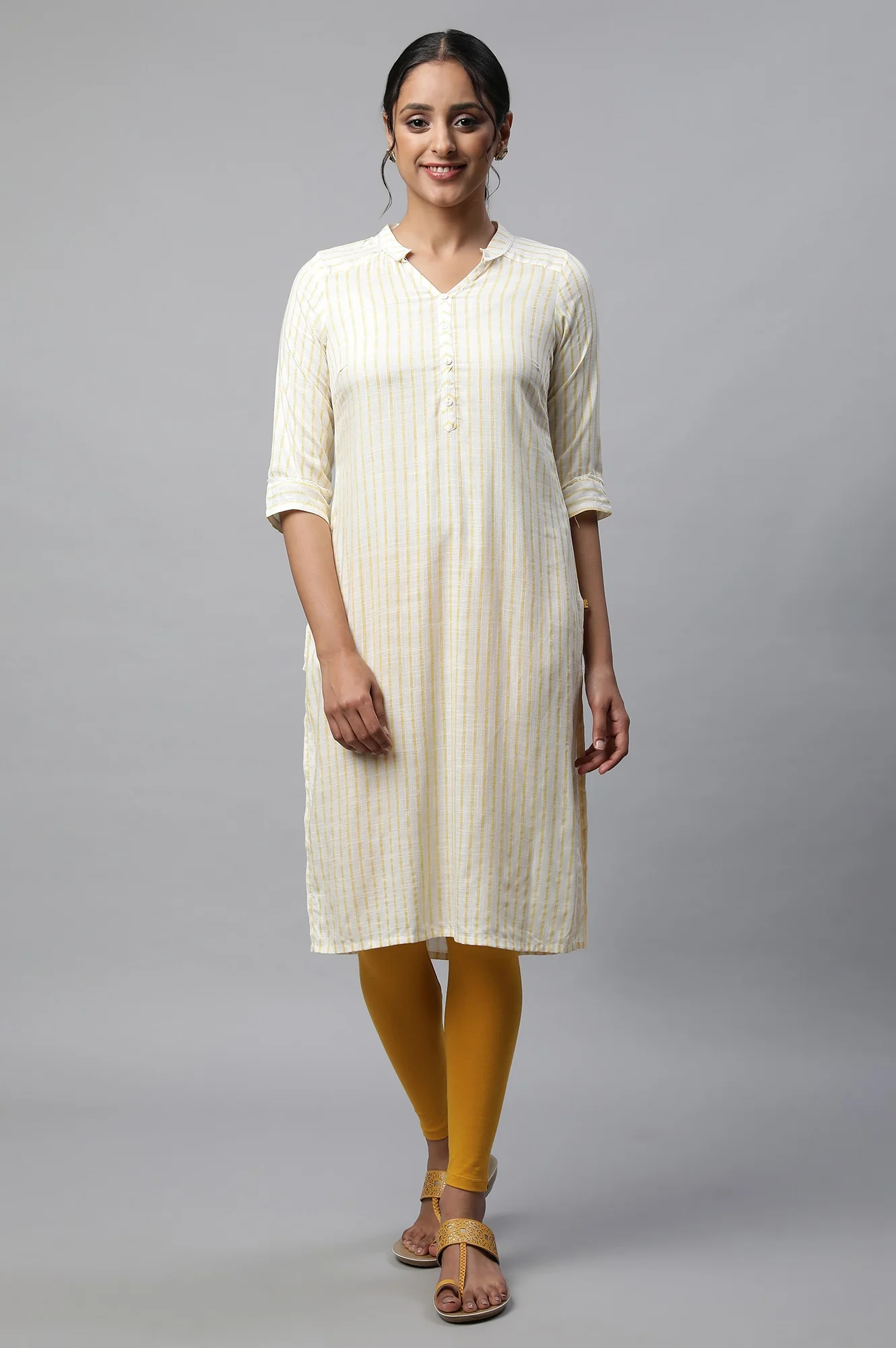 Yellow Cotton Lycra Tights - Image 5