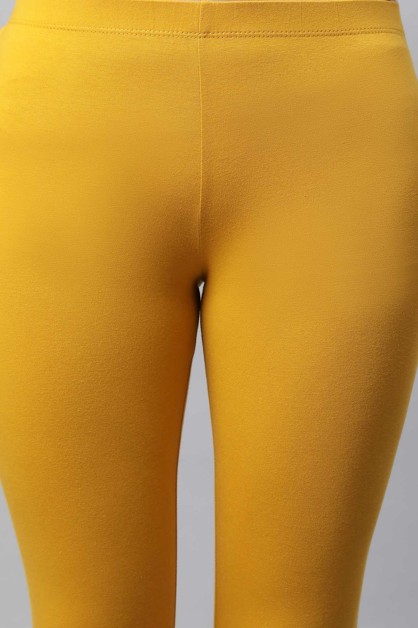 Yellow Cotton Lycra Tights - Image 7