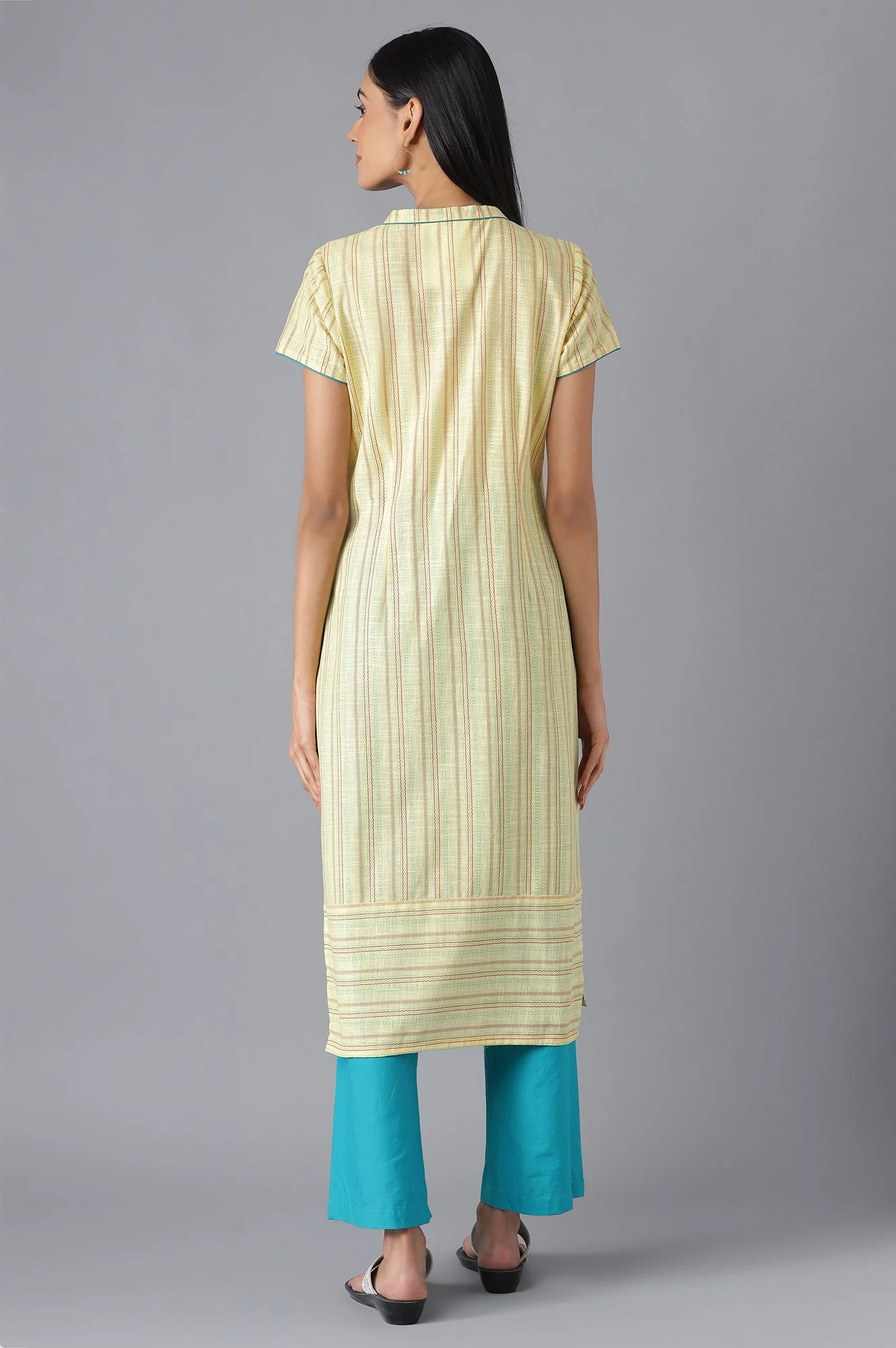 Yellow Ethnic Festive kurta and Palazzo Set - Image 2