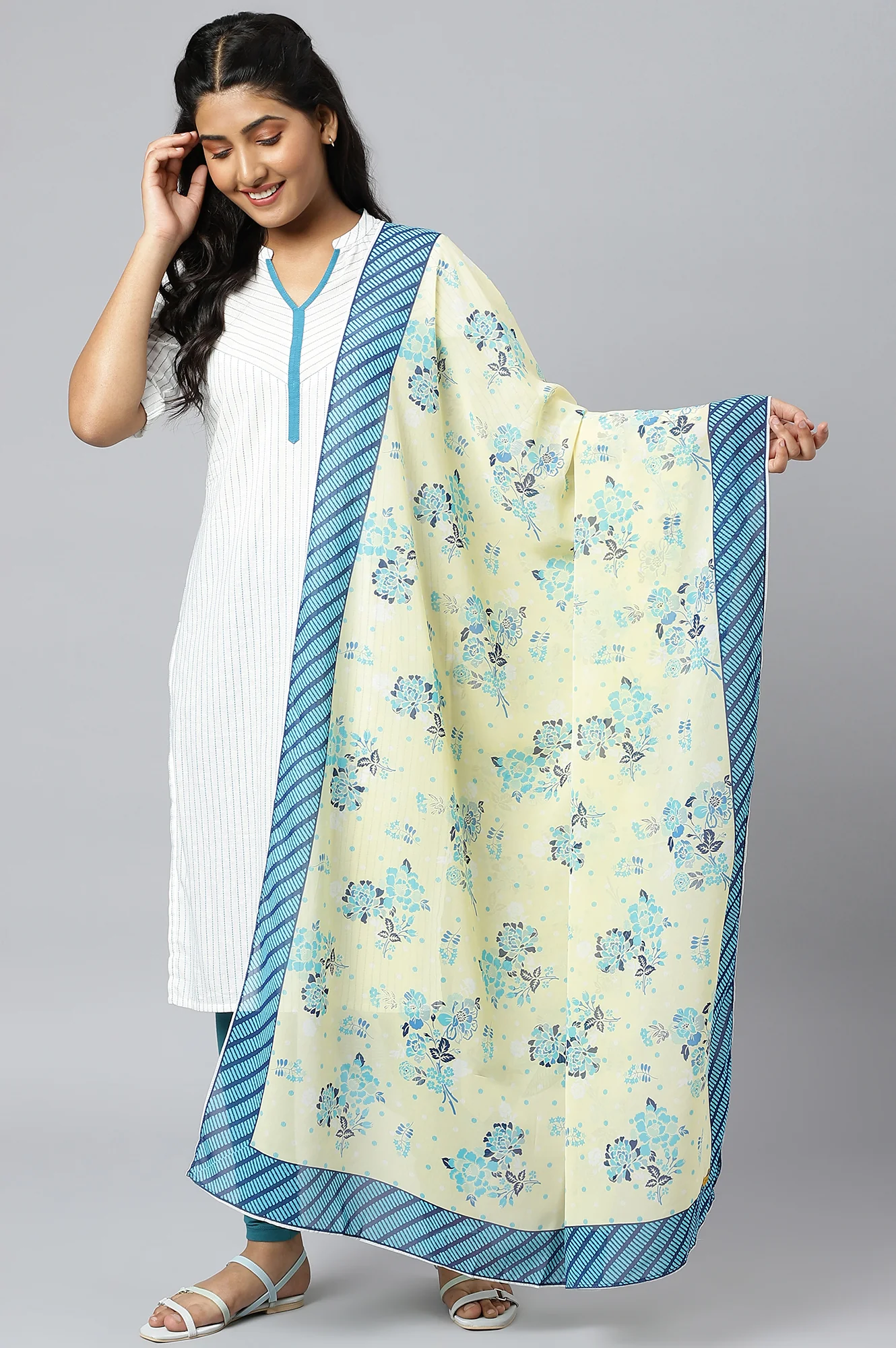 Yellow Ethnic Printed Dupatta - Image 3
