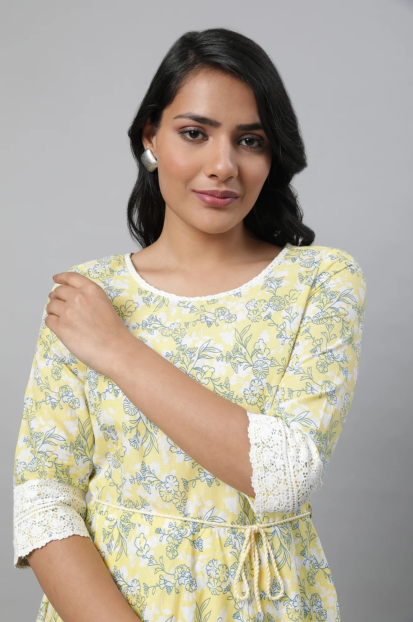 Yellow Floral Print Flared Jumpsuit - Image 6