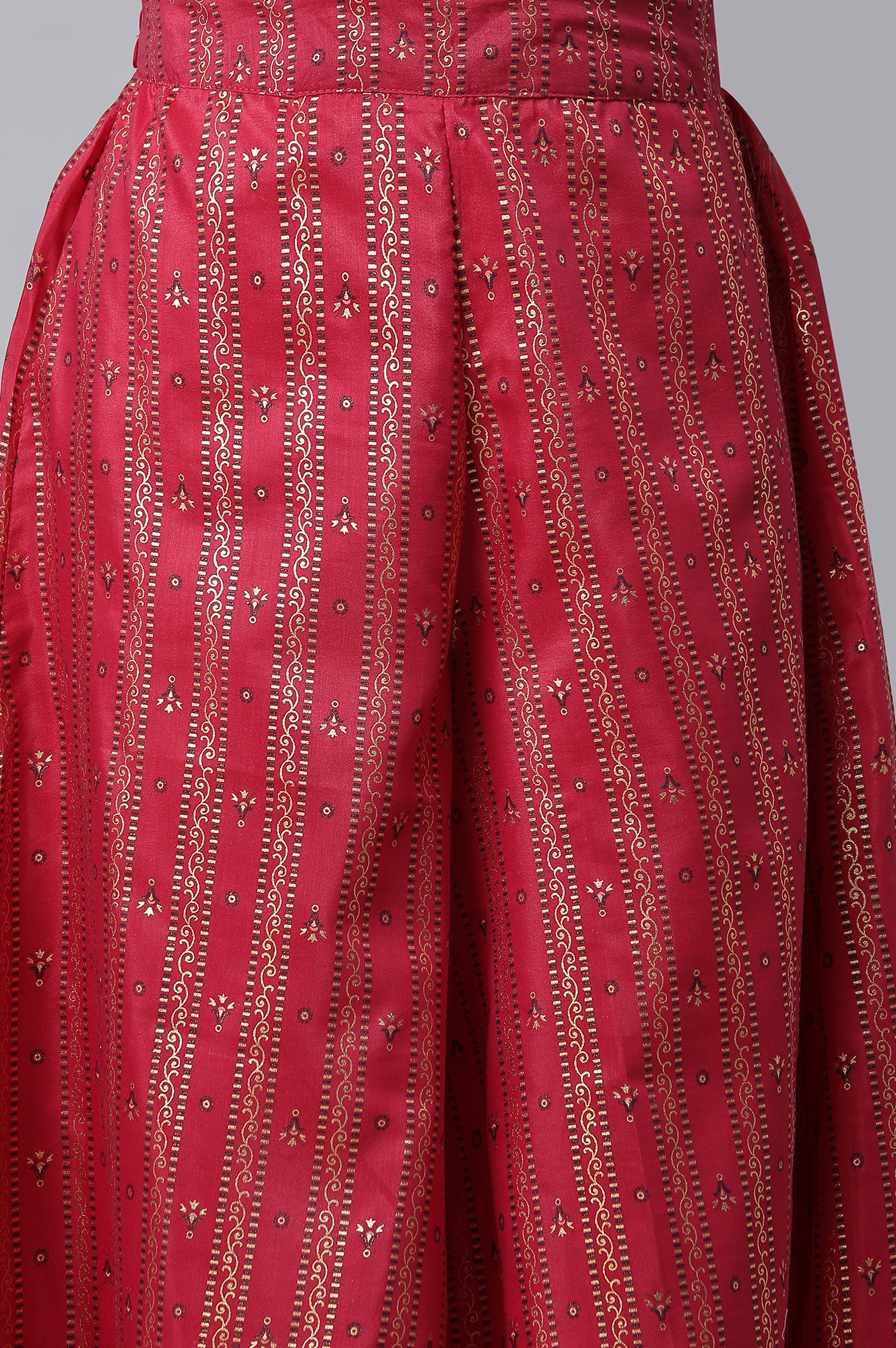 Yellow Foil Printed kurta, Culottes & Dupatta - Image 8