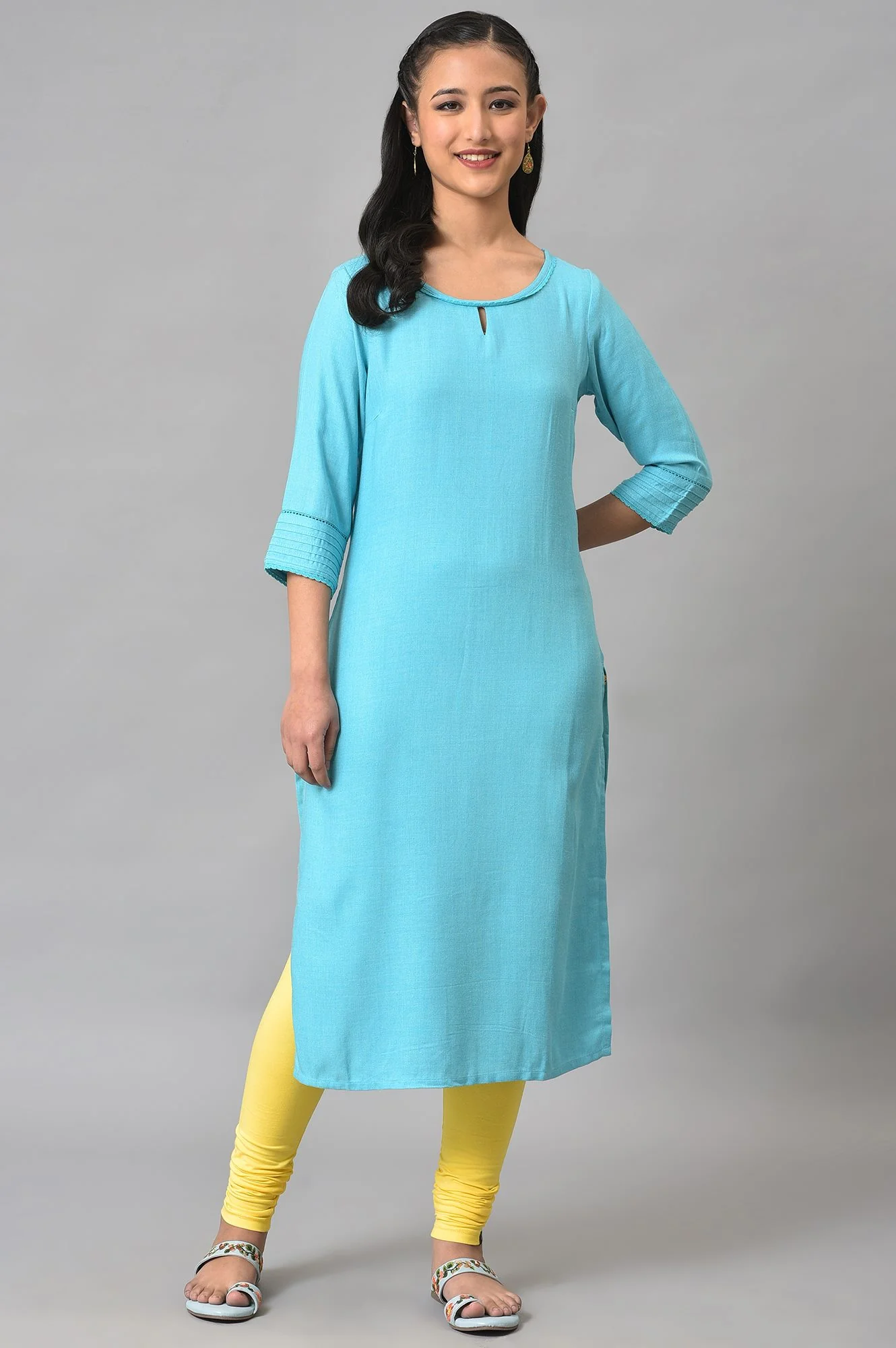 Yellow High Rise Churidar - Image 5