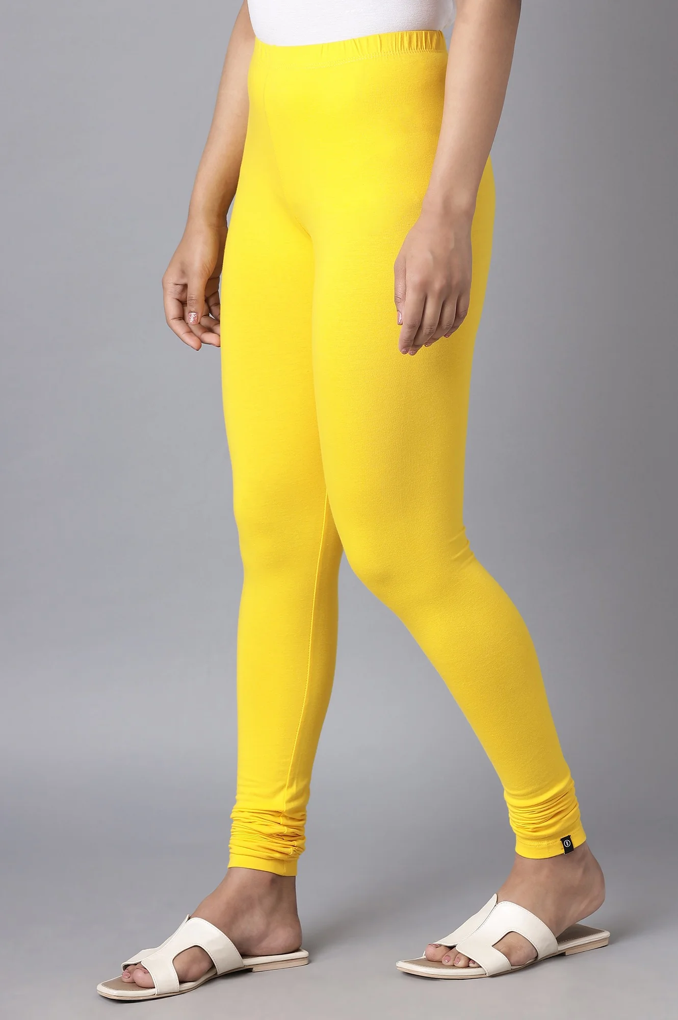 Yellow Skin Fit Churidar - Image 3
