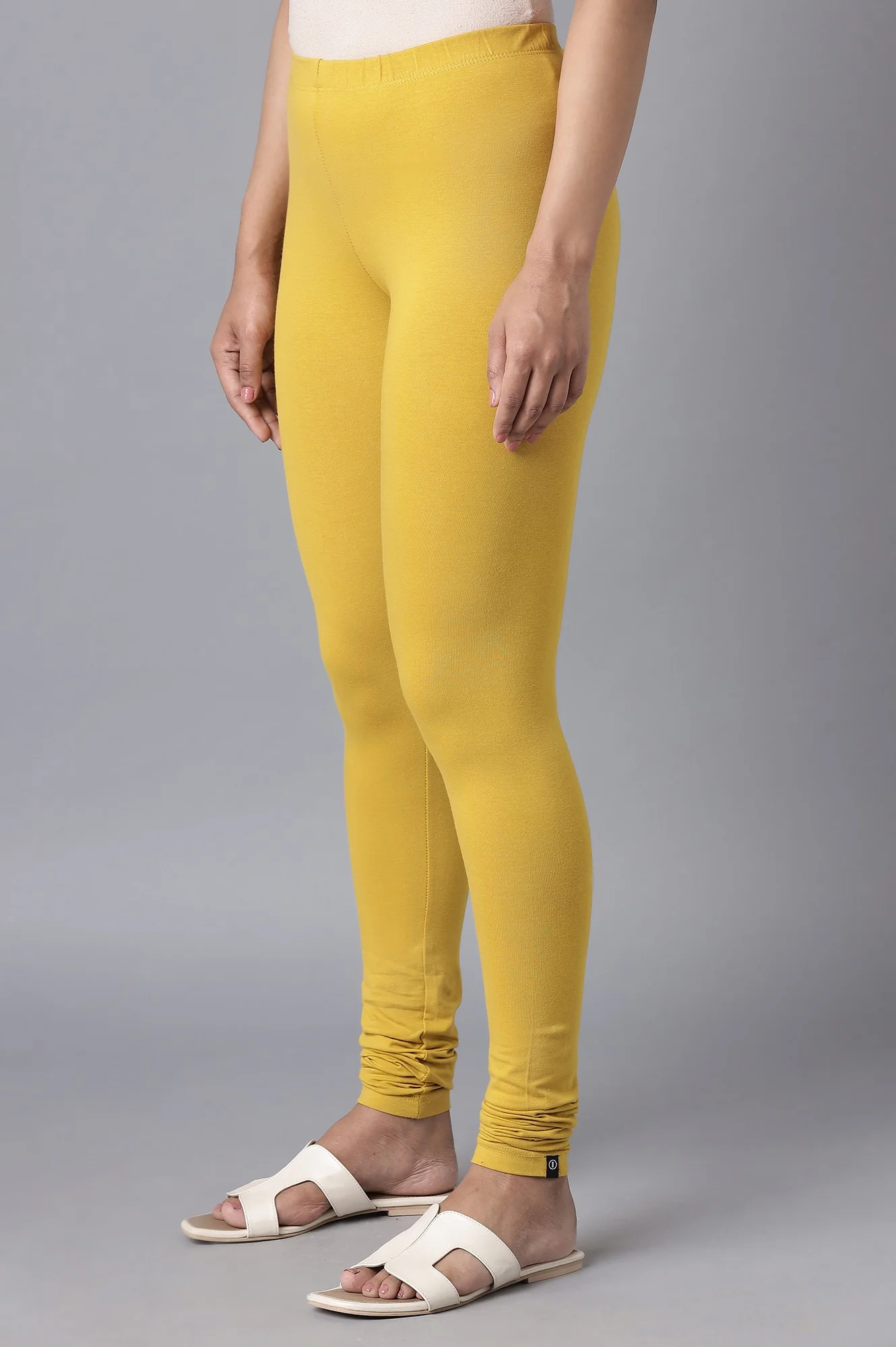Yellow Skin Fit Churidar - Image 3