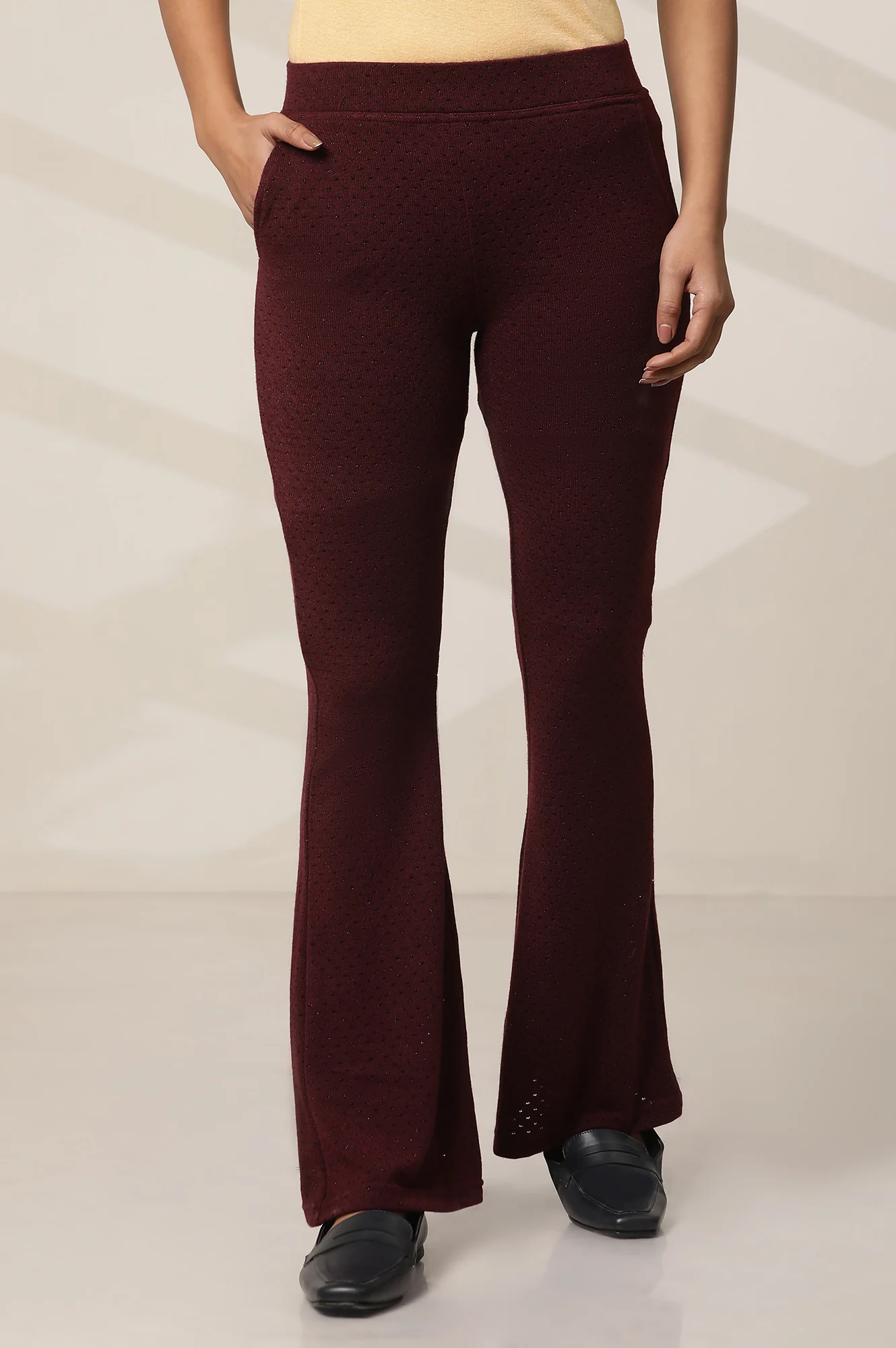 Purple Boot Cut Parallel Pants - Image 2