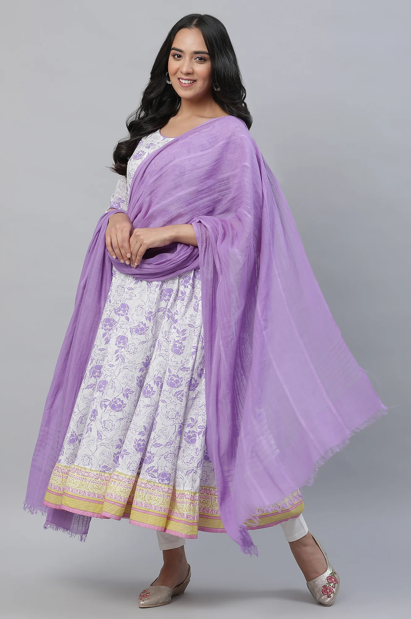 Purple Classic Woven Dupatta - Image 2