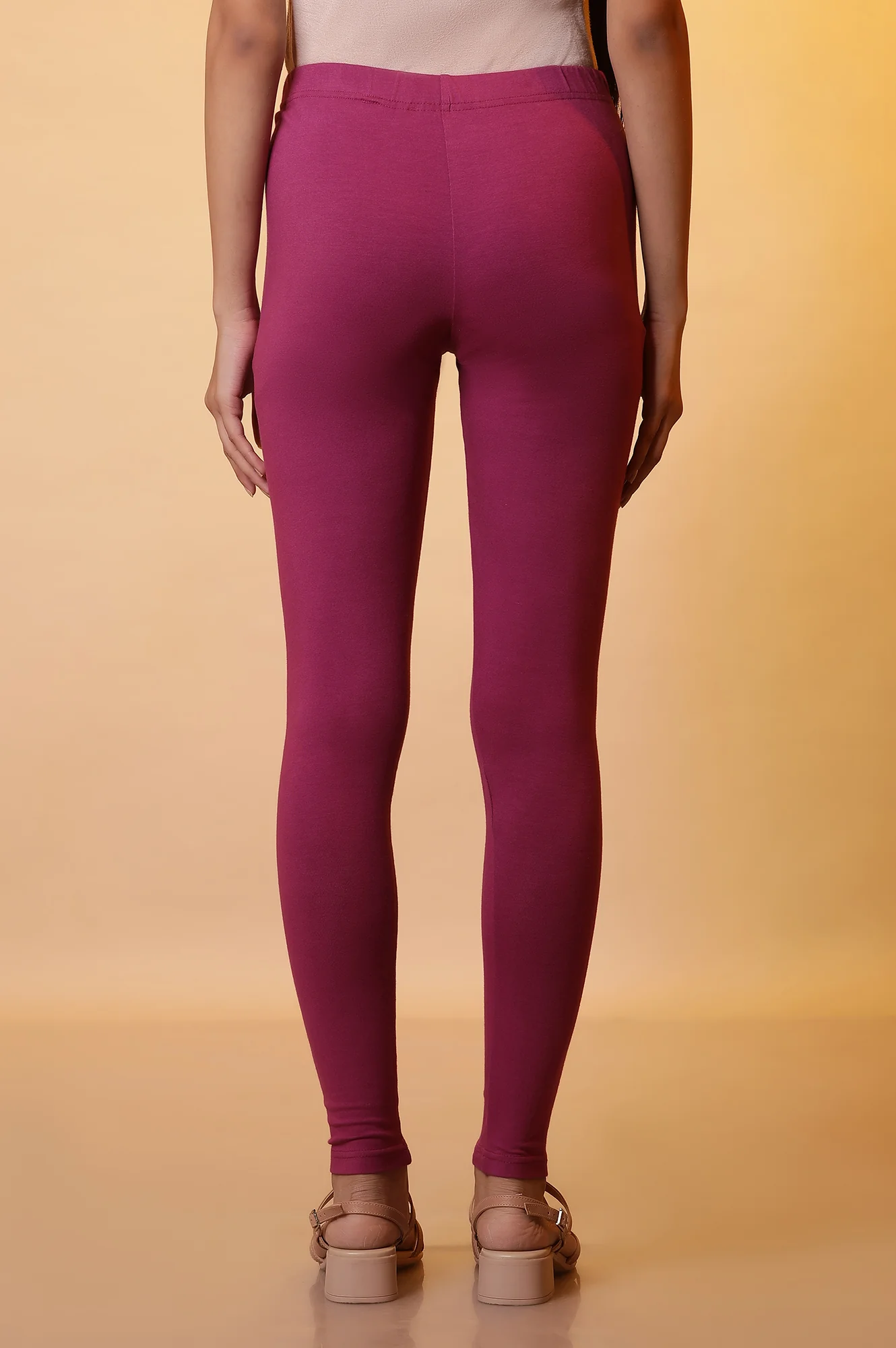 Purple Cotton Lycra Tights - Image 3