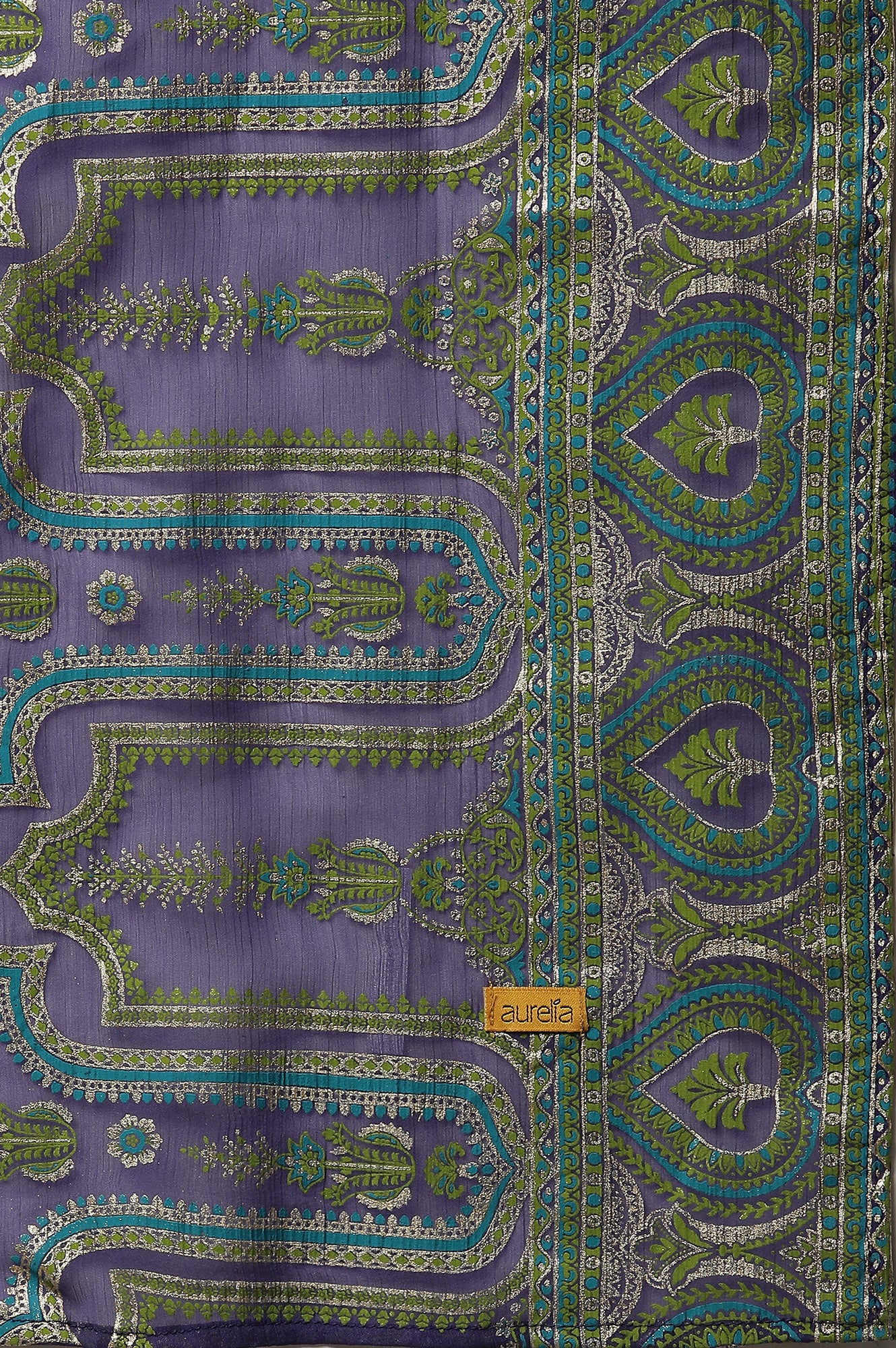 Purple Ombre Festive Short Kurta, Sharara and Dupatta Set - Image 11
