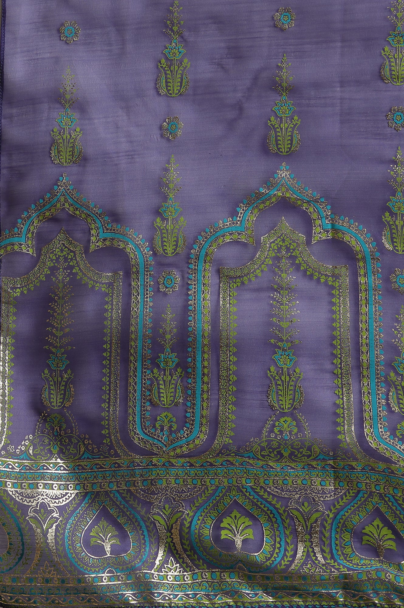 Purple Ombre Festive Short Kurta, Sharara and Dupatta Set - Image 11