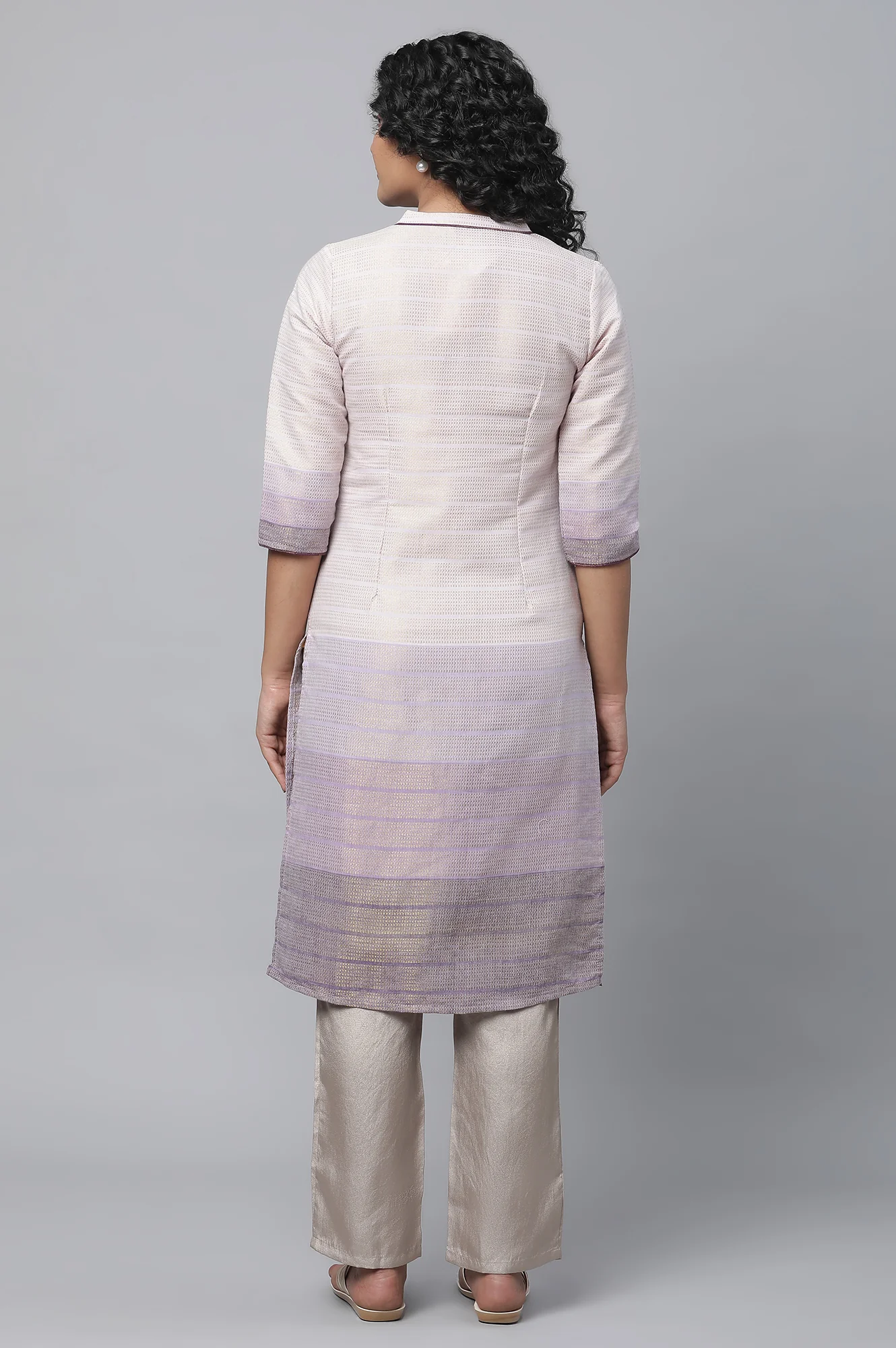 Purple Tozal Zari Dobby Kurta - Image 2