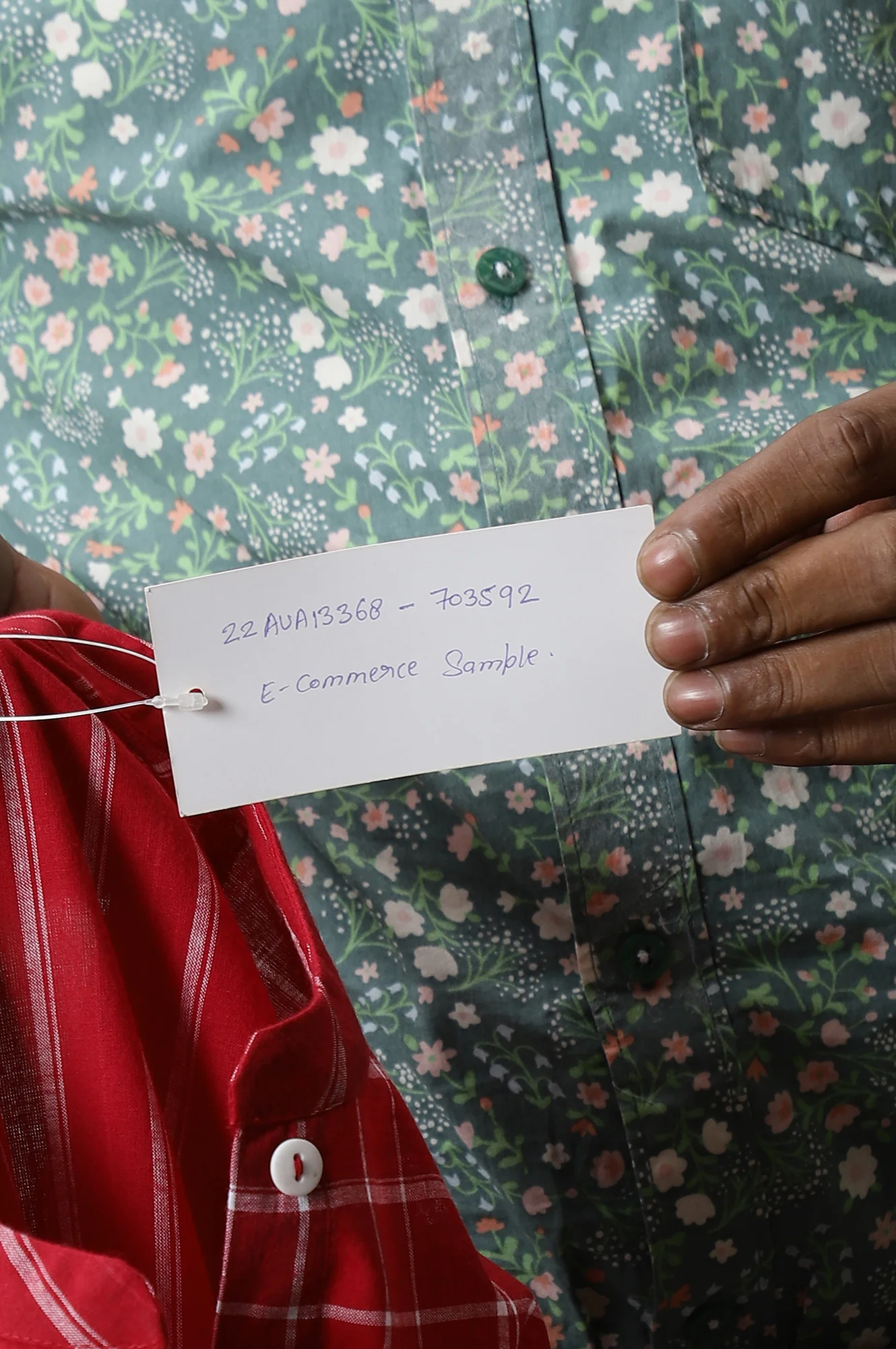 Red Asymmetric Placement Kurta - Image 9