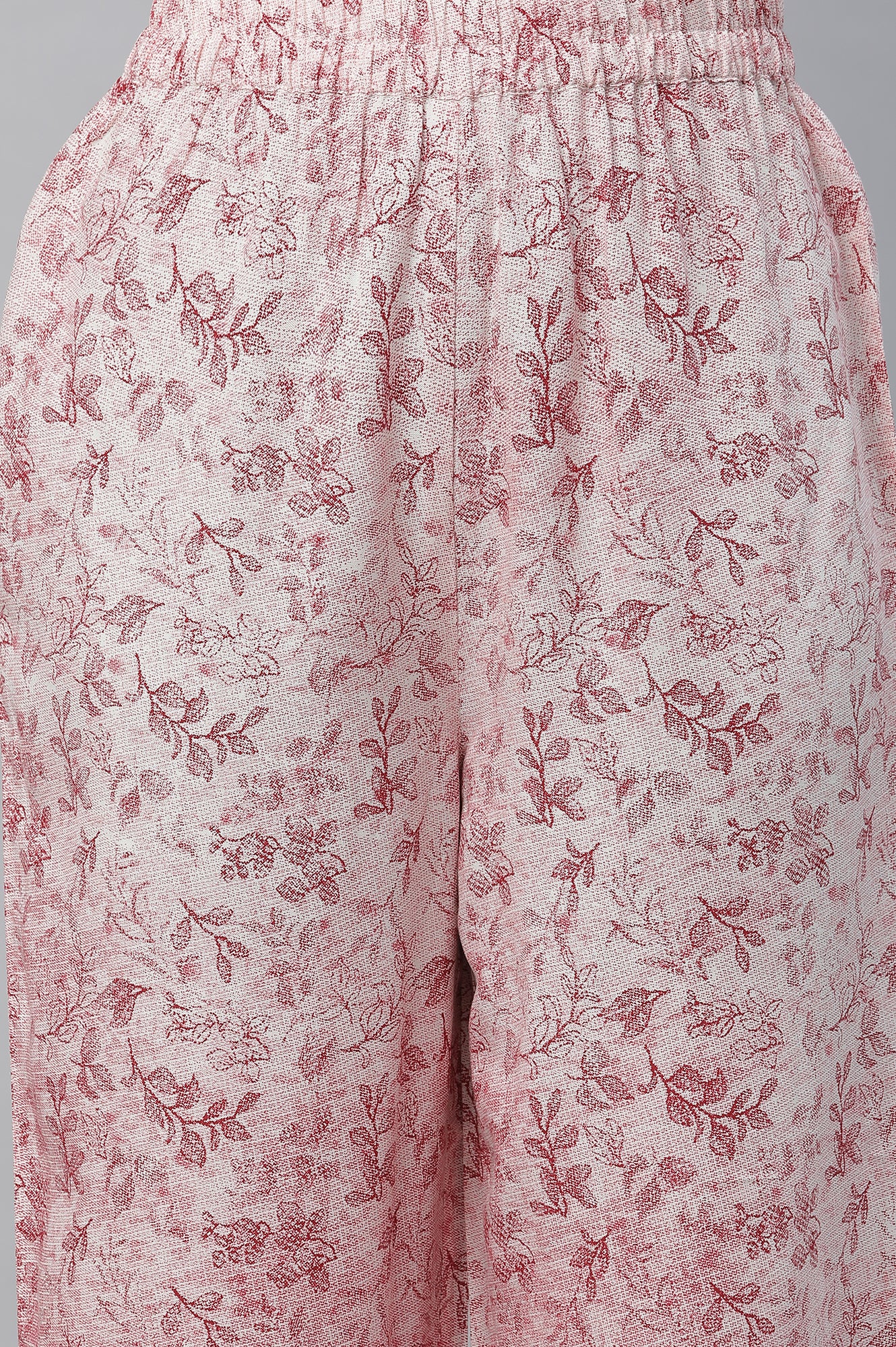 Red Floral Printed Kurta, Pants & Dupatta Set - Image 7