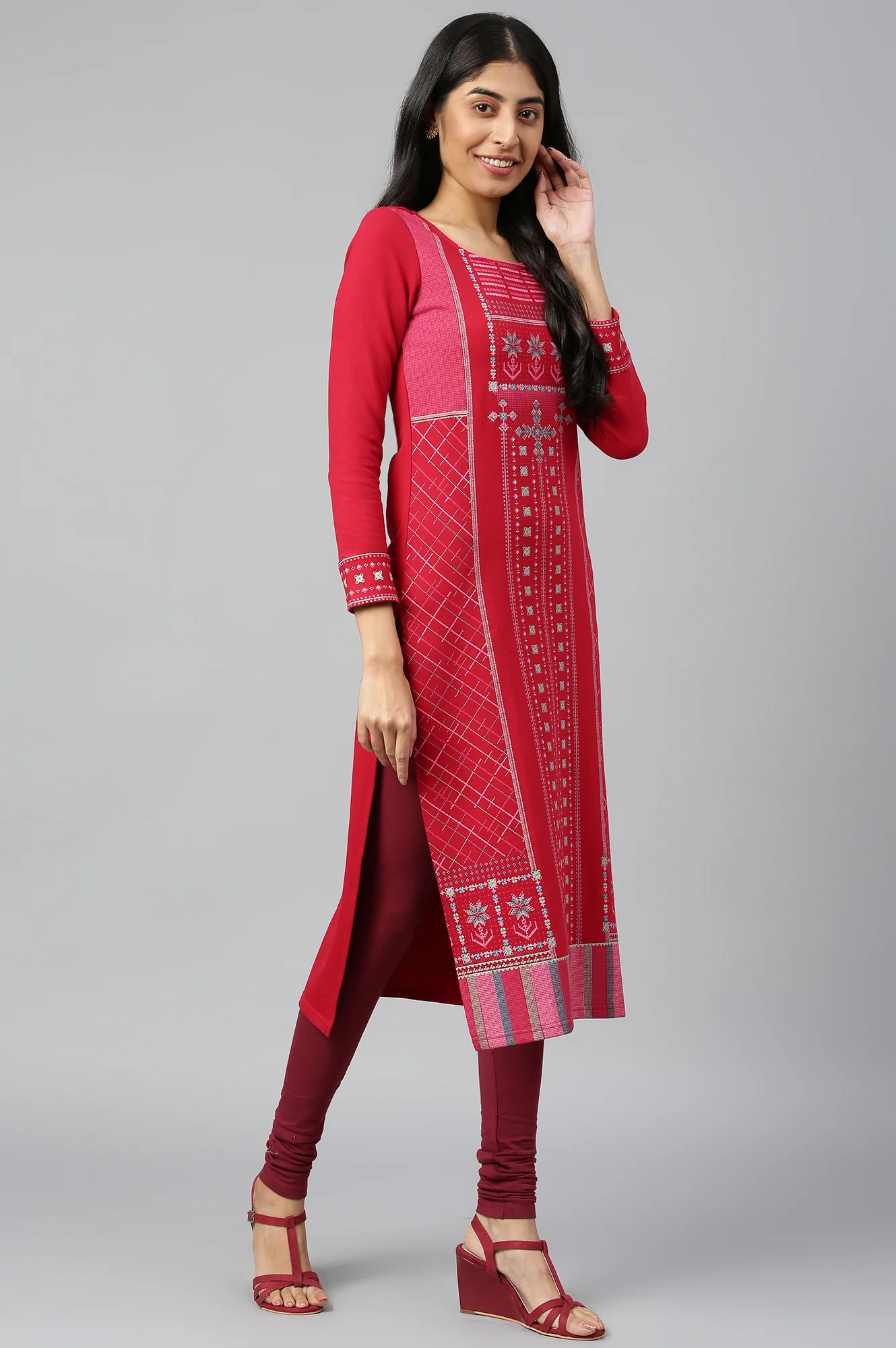 Red Indian Ethnic kurta - Image 6