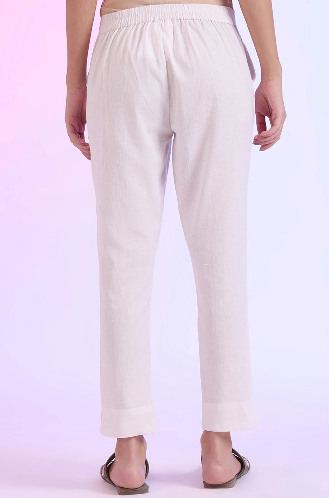 Solid Cotton Blend Palazzos - Image 5
