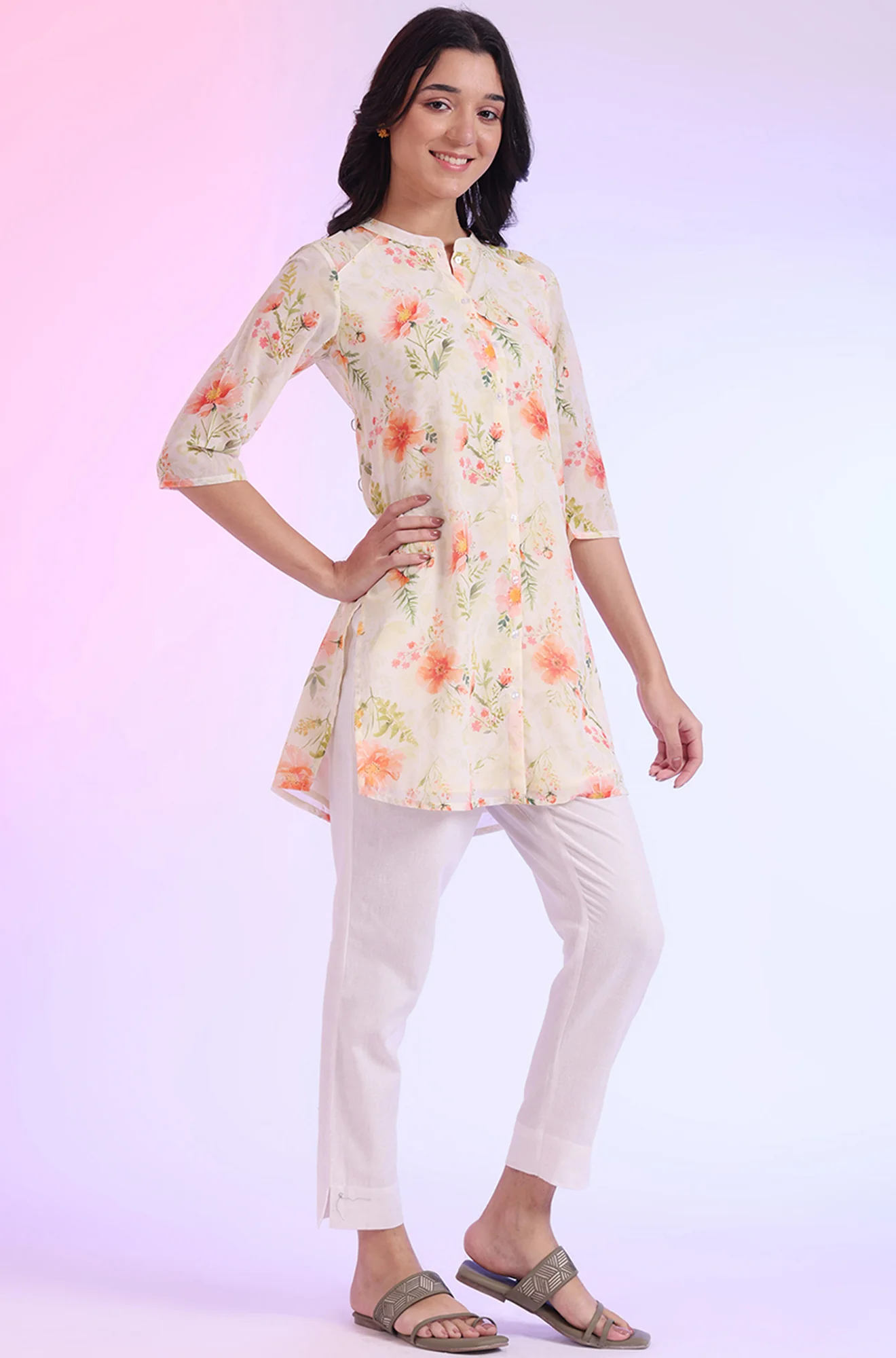 Solid Cotton Blend Palazzos - Image 7