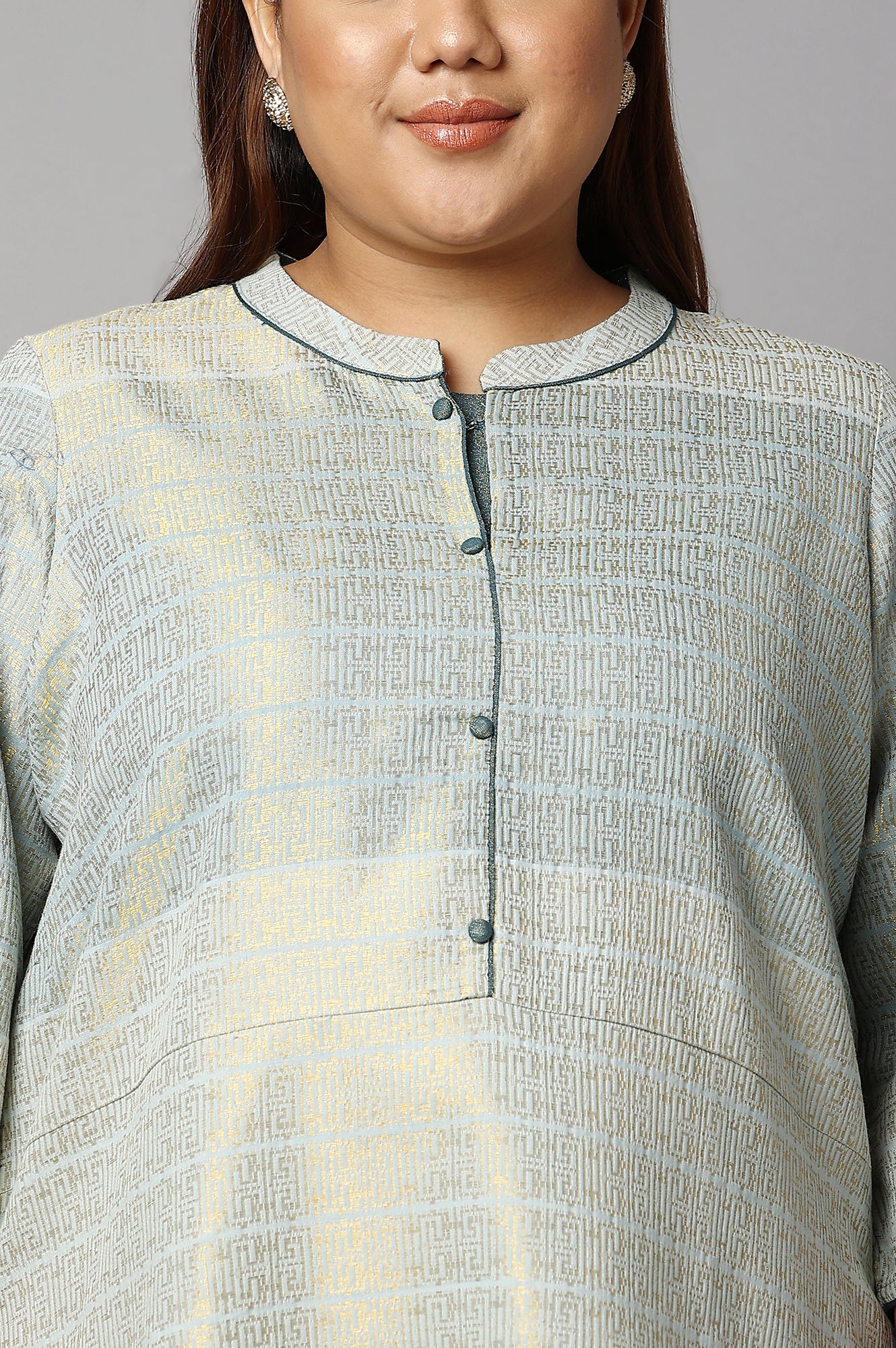 Surf Spray Dobby Straight Plus Size kurta - Image 5