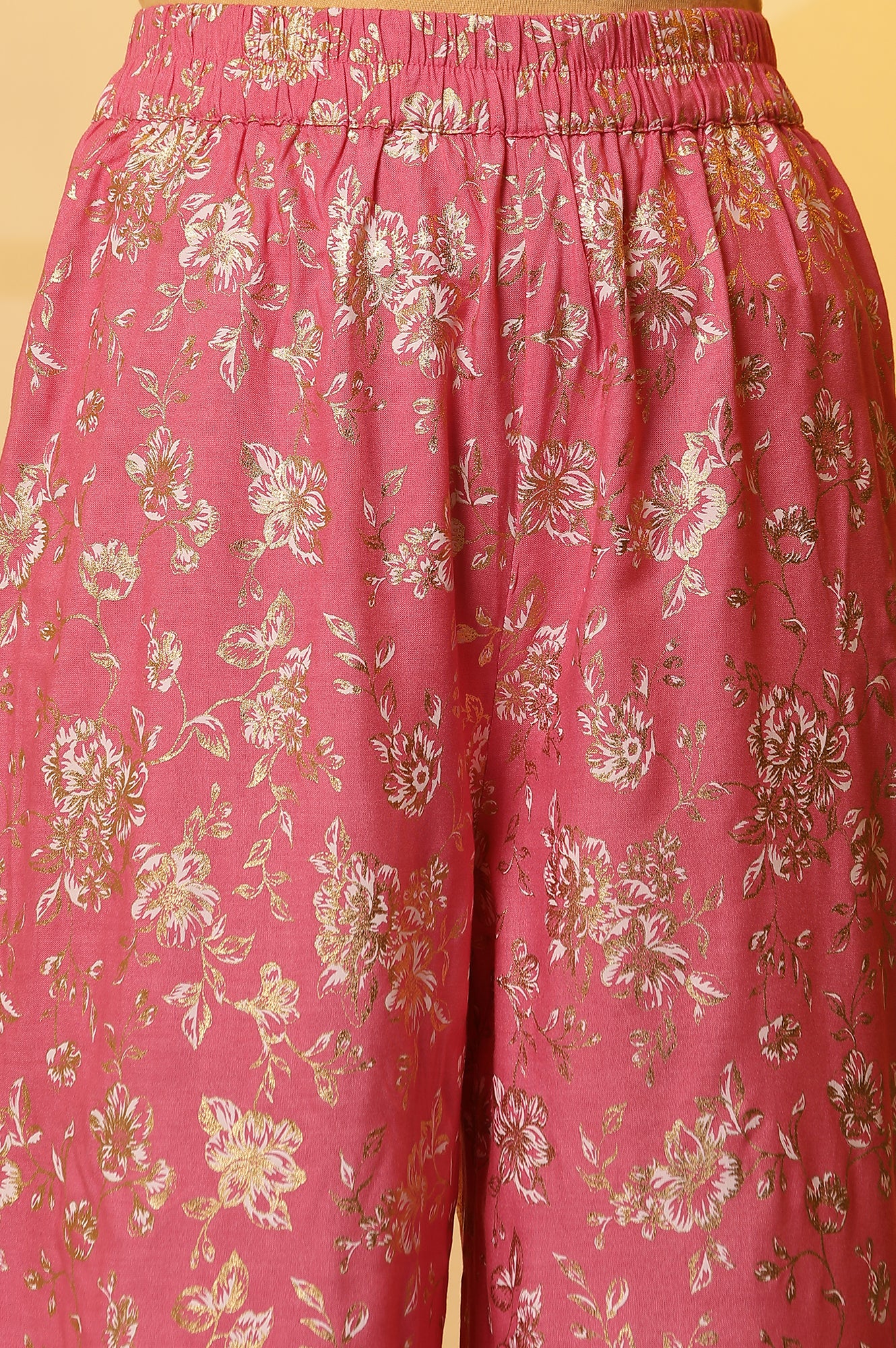 White Floral Printed Festive Kurta, Palazzo and Dupatta Set - Image 8