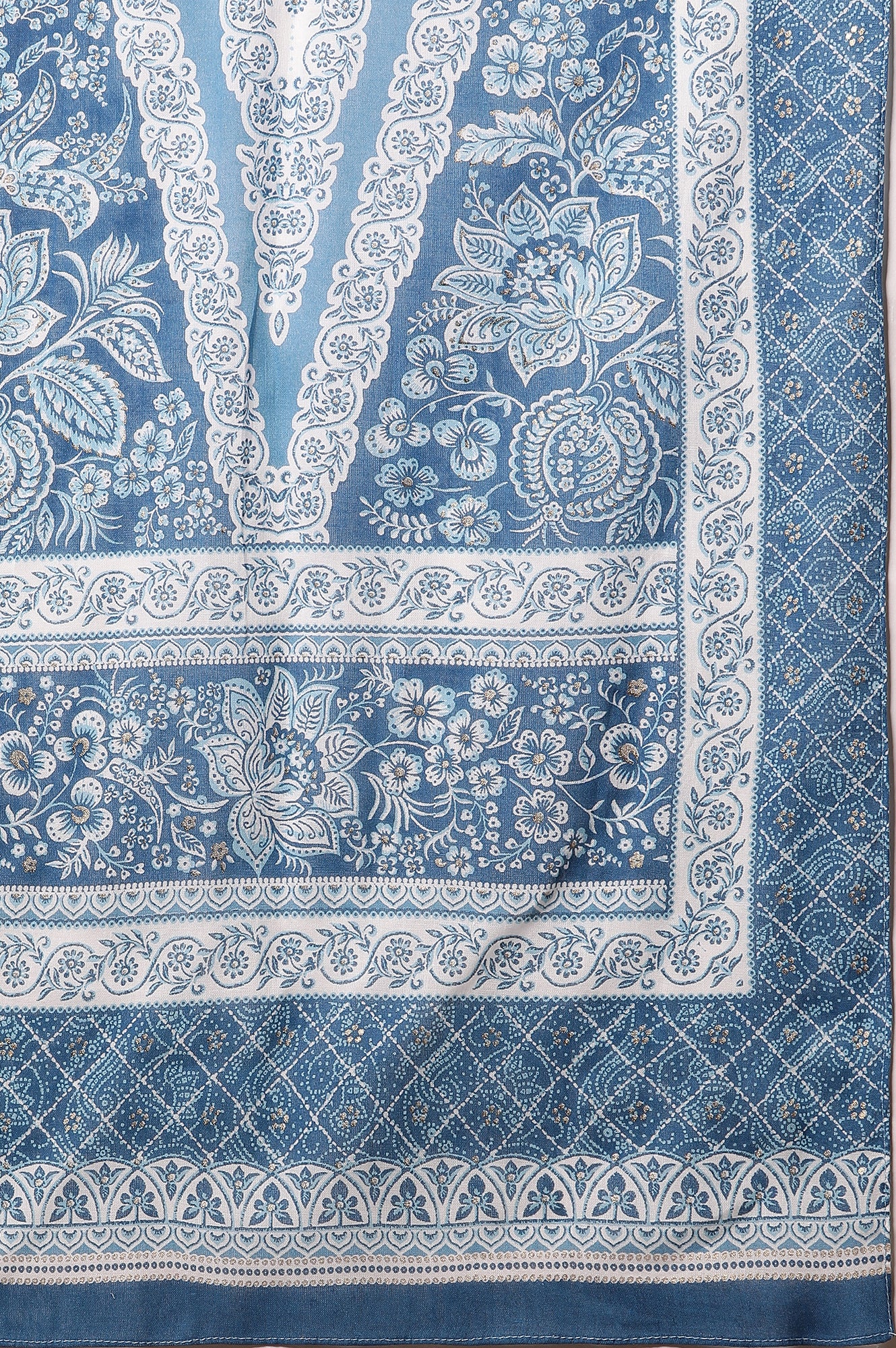 White Floral Printed Kurta, Palazzo and Dupatta Set - Image 9