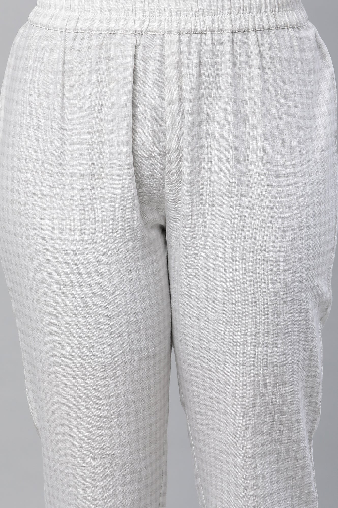 White Seer Sucker Kurta and Pants Co-ord Set - Image 11