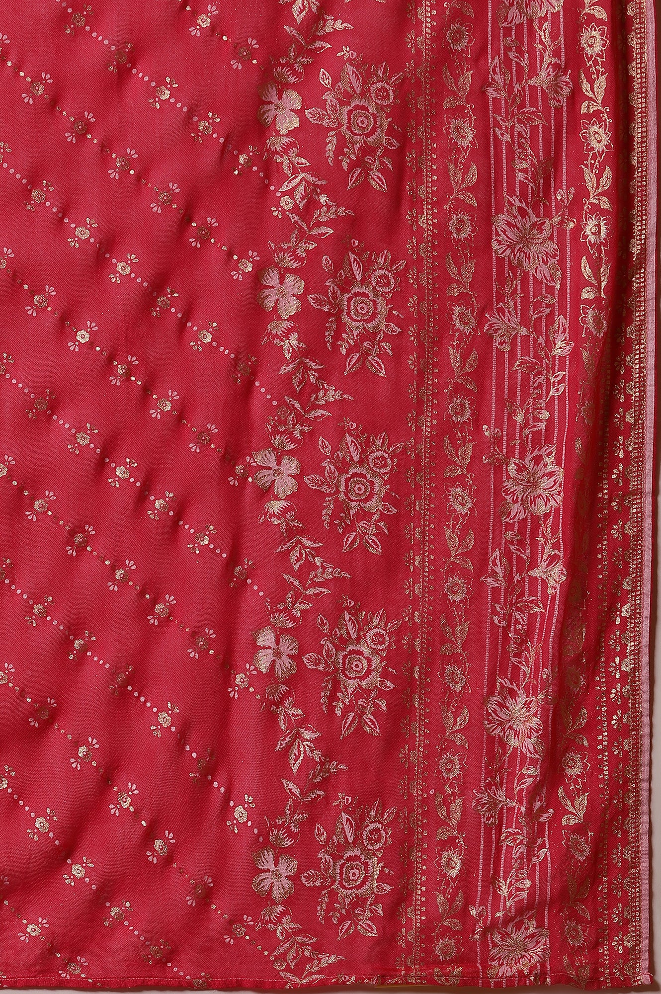 White Foil Printed Flared Kurta, Tights and Stole Set - Image 10