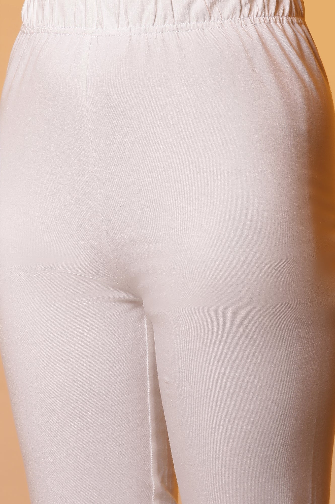 White Foil Printed Flared Kurta, Tights and Stole Set - Image 9