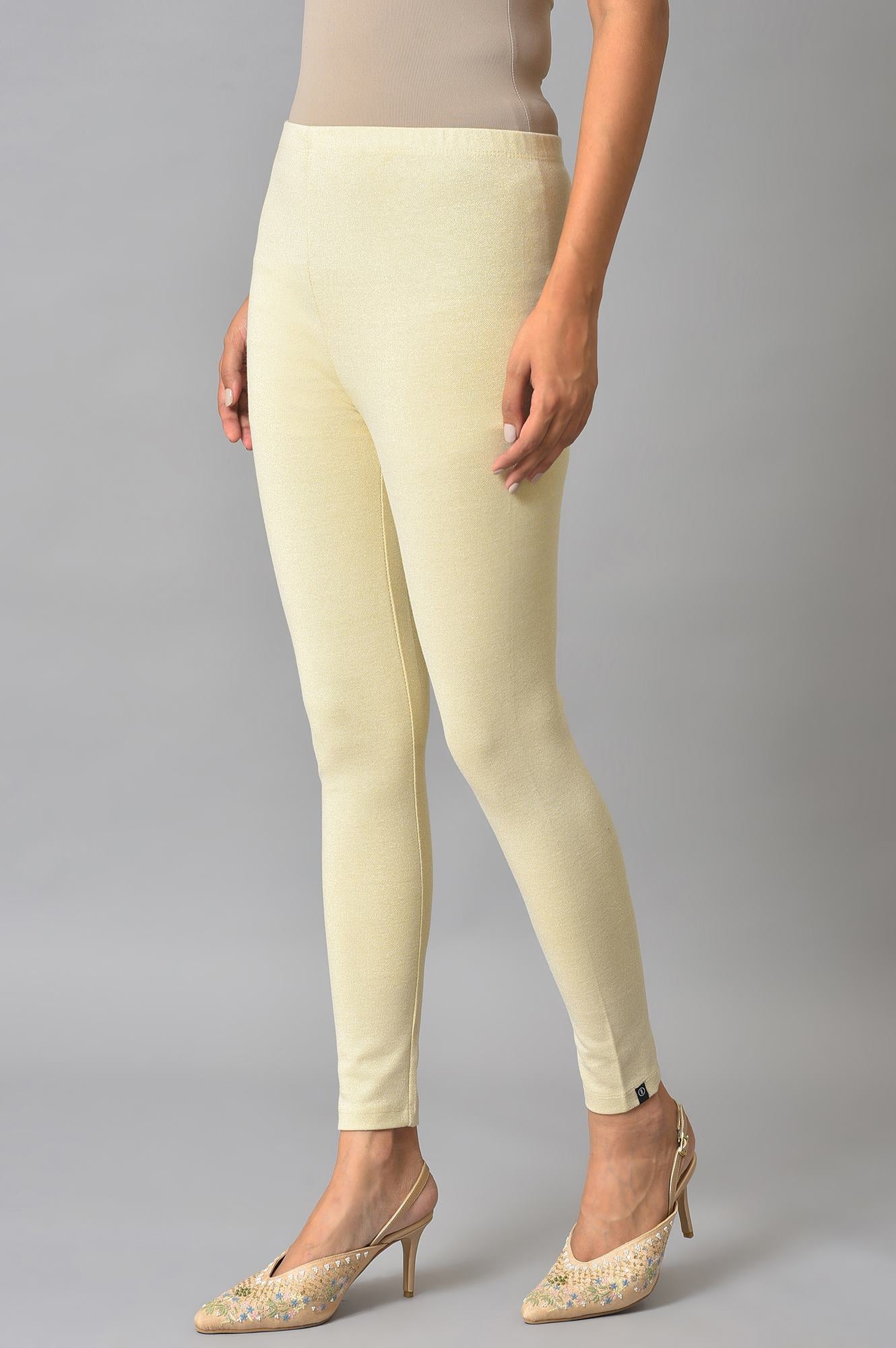 White Knitted Solid Winter Tights - Image 3