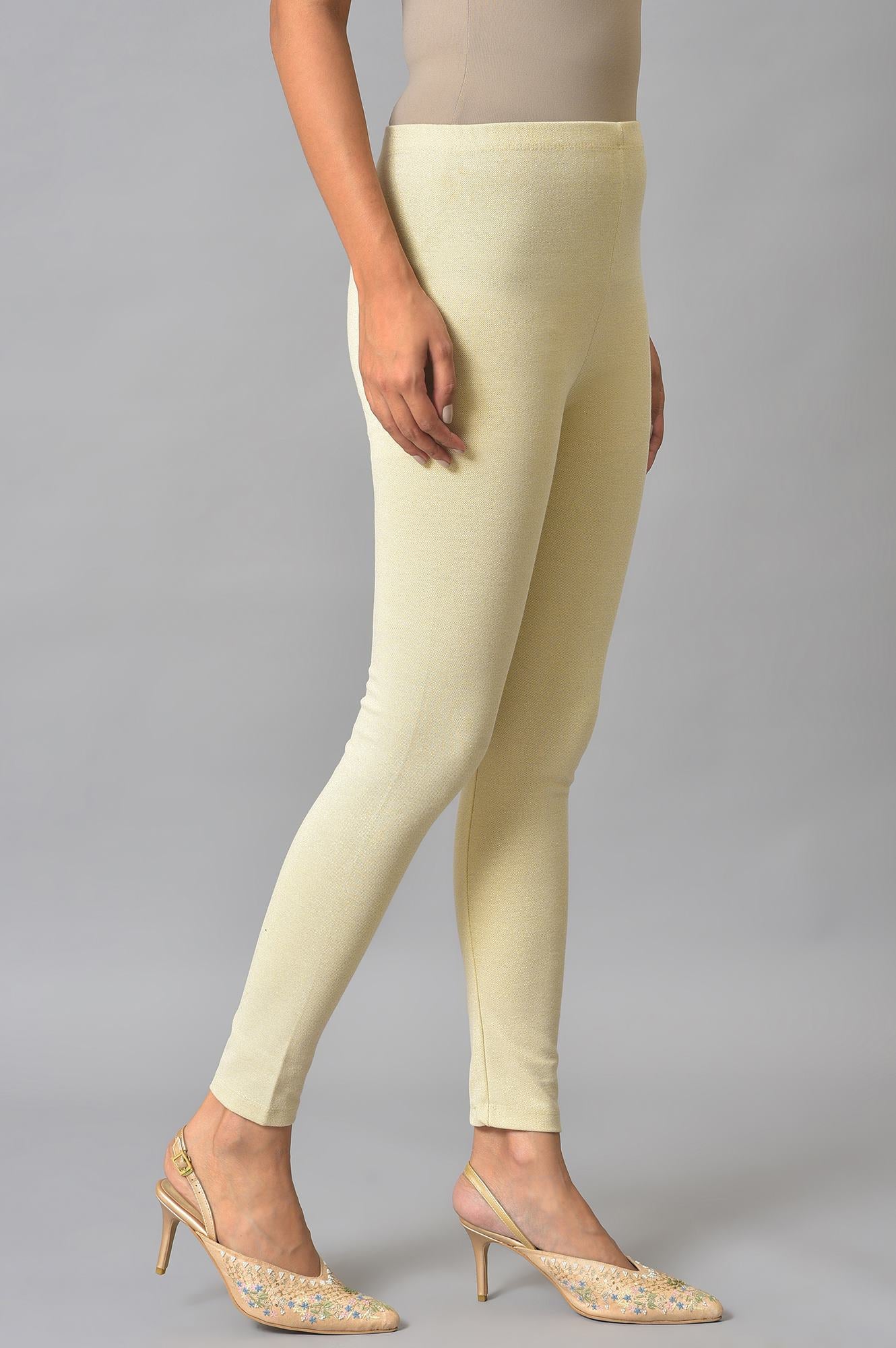 White Knitted Solid Winter Tights - Image 4