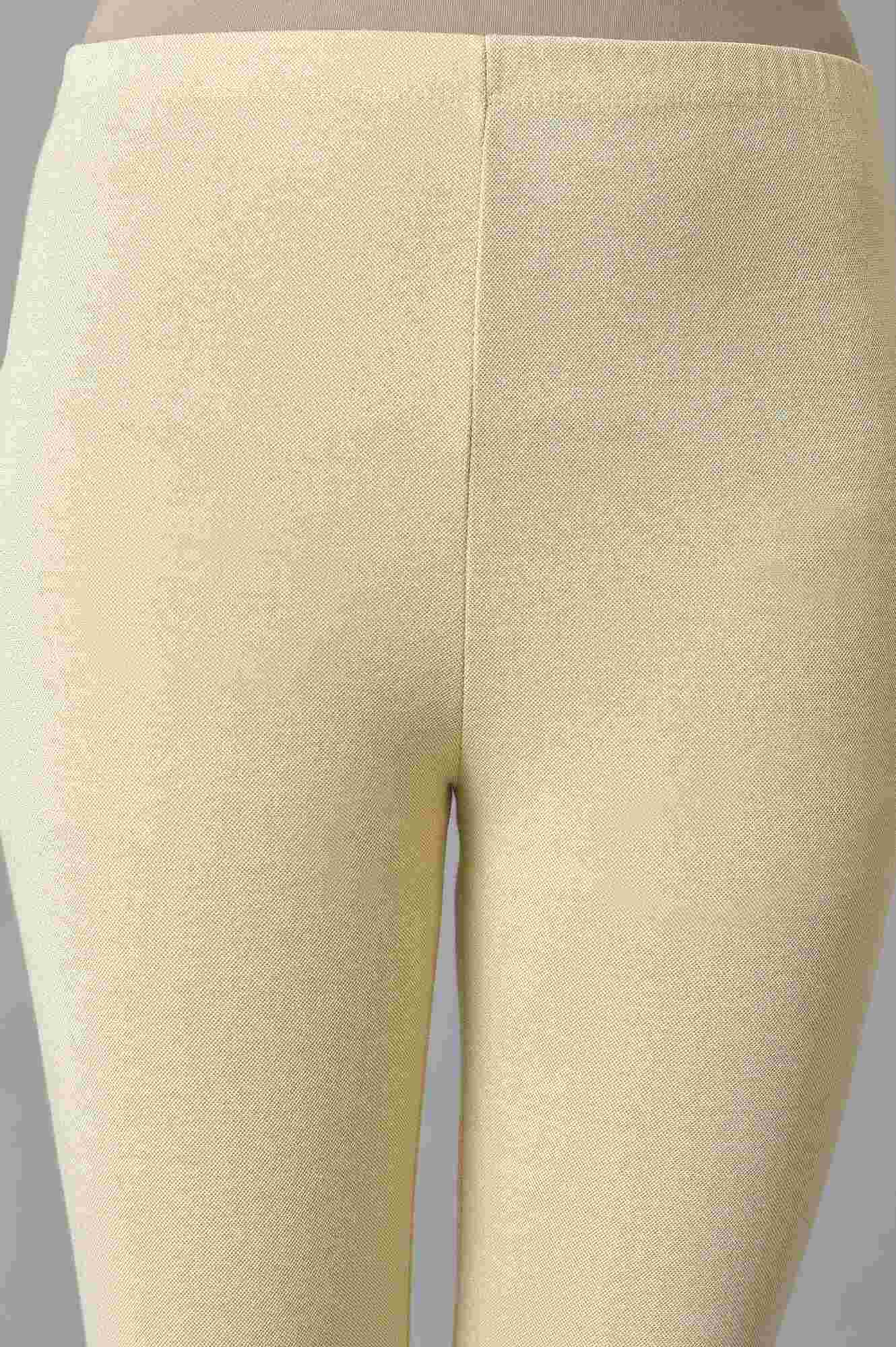 White Knitted Solid Winter Tights - Image 6